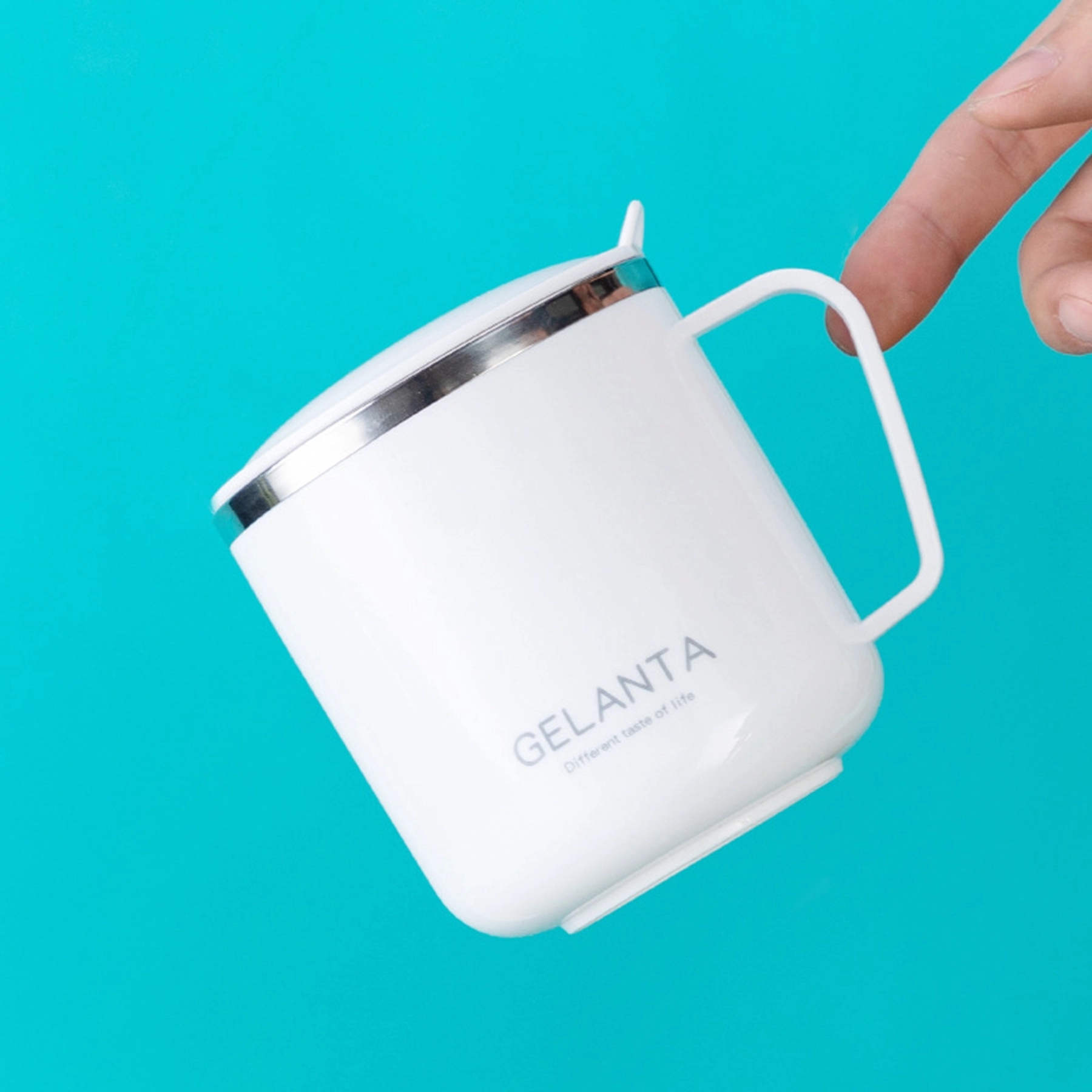 14 OZ. Vacuum Coffee Mug with Handle & Lid 6