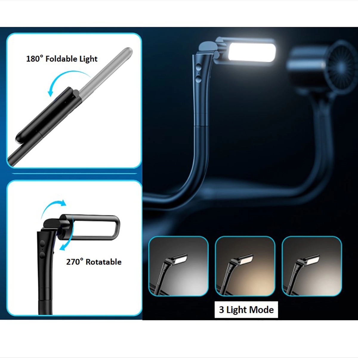 Portable Neck Fan With Led Light Bladeless 2