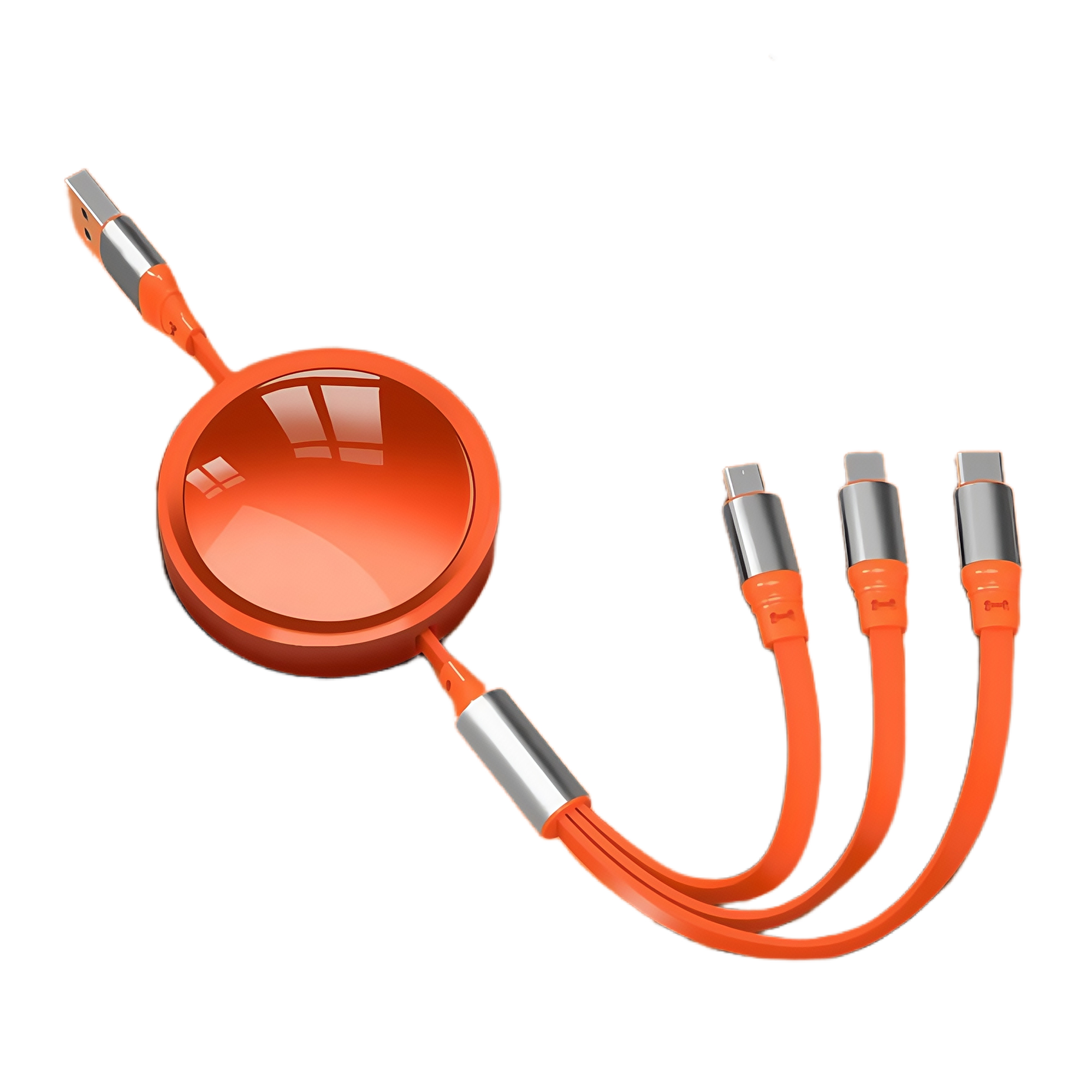 Retractable 3-in-1 Fast Charging Cable with 4-Level Adjustable Length, Tangle-Free Design 6