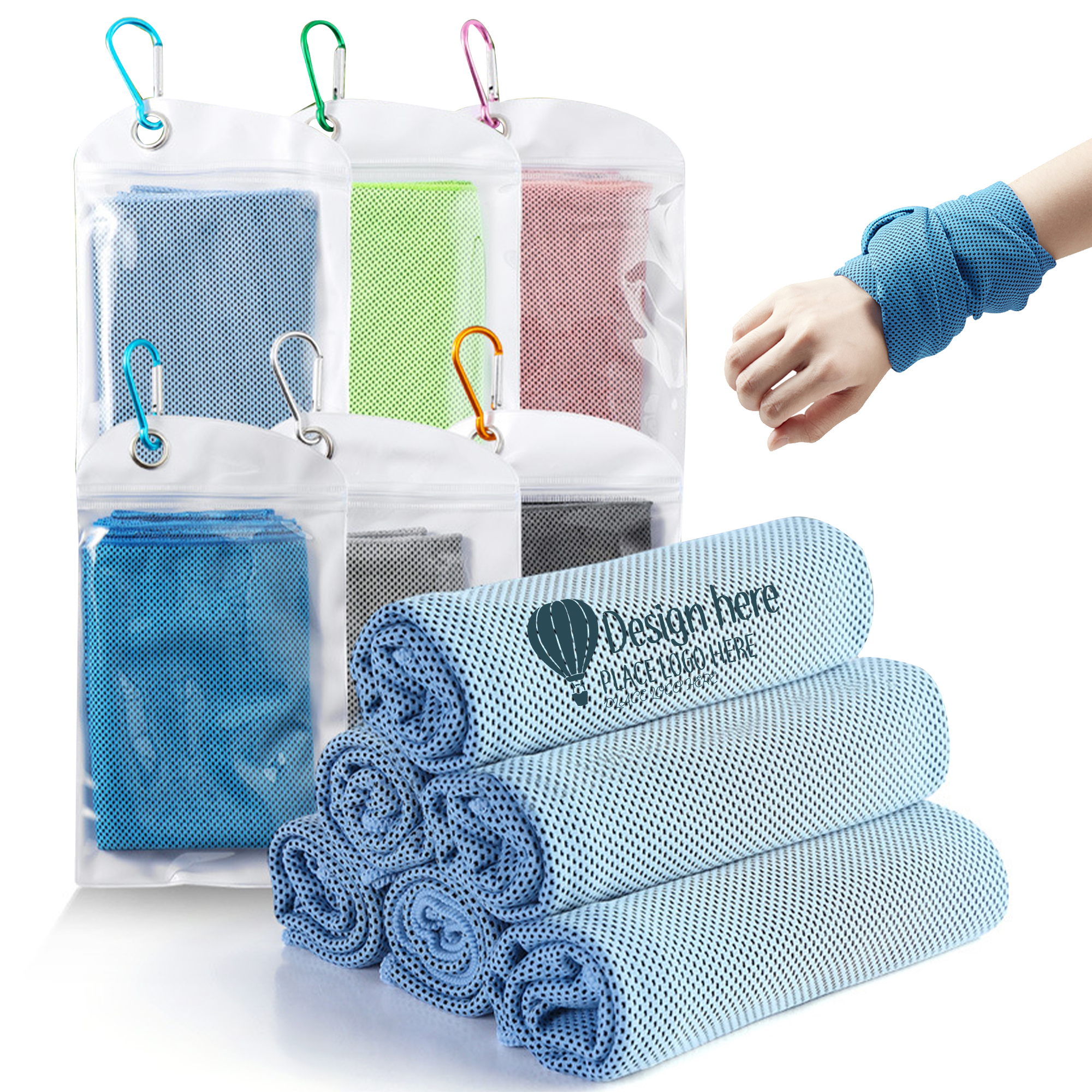 Ice Feeling Cooling Sport Towel W/Pouch 2