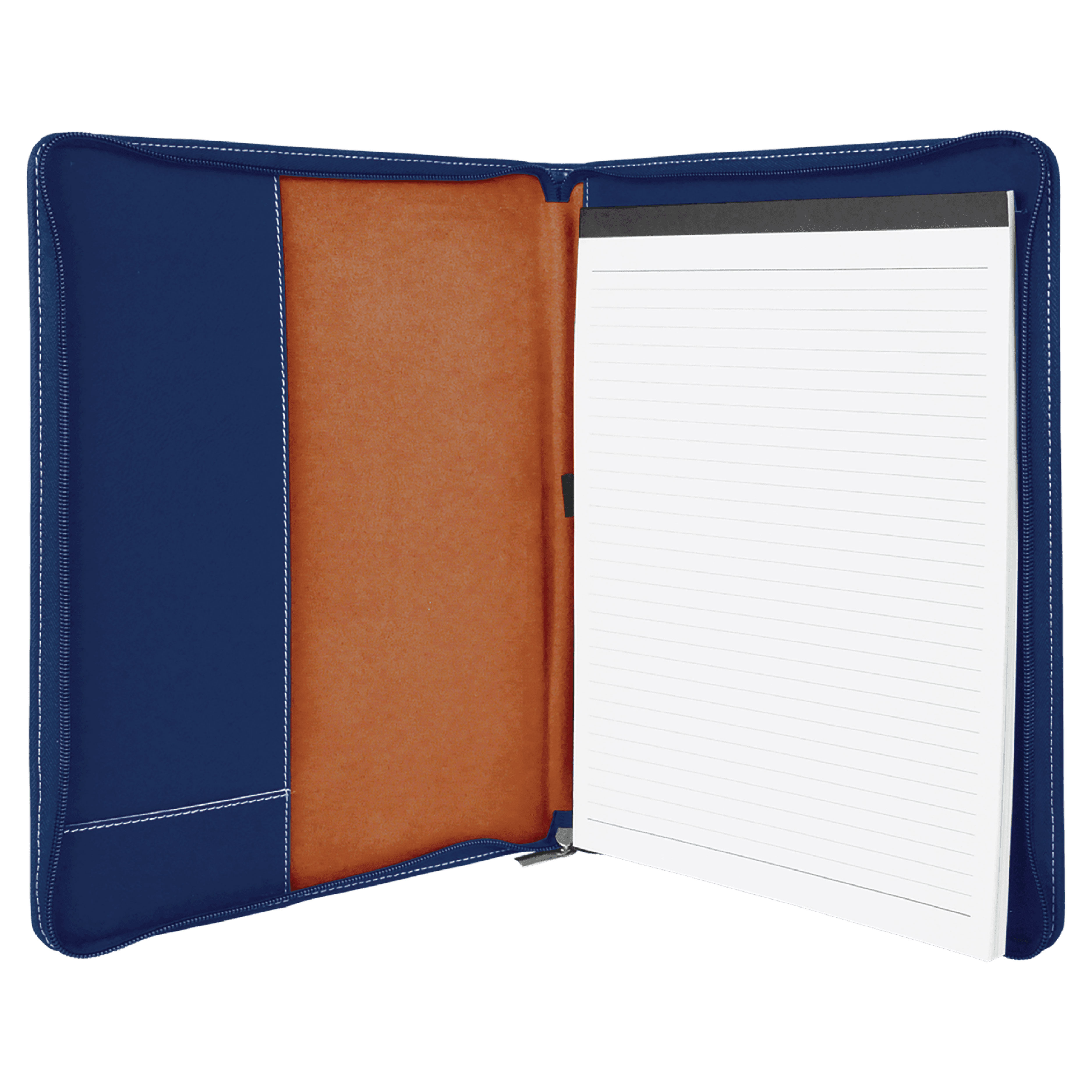 9" x 12" Leatherette Blue/Silver Portfolio with Zipper 9