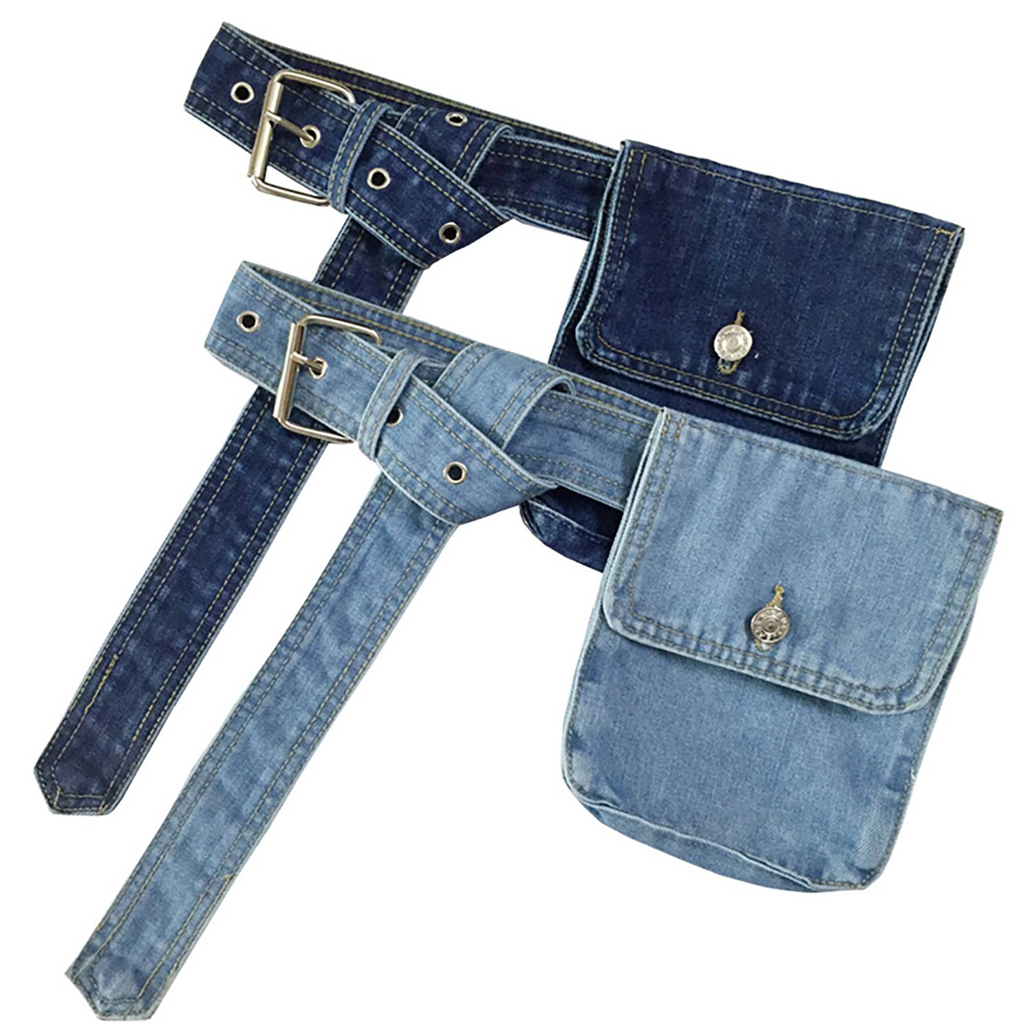 Vintage Denim Detachable Waist Bag 1