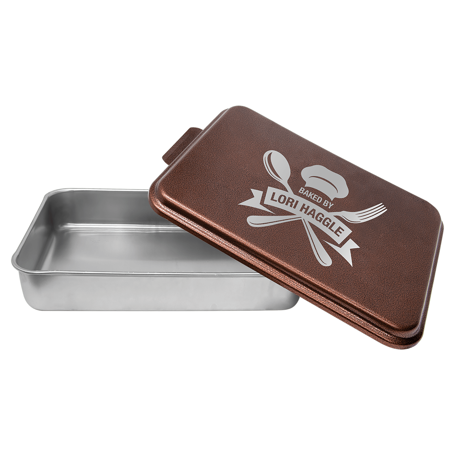 9X13 Aluminum Cake Pan With Powder Coated Engravable Lid 3