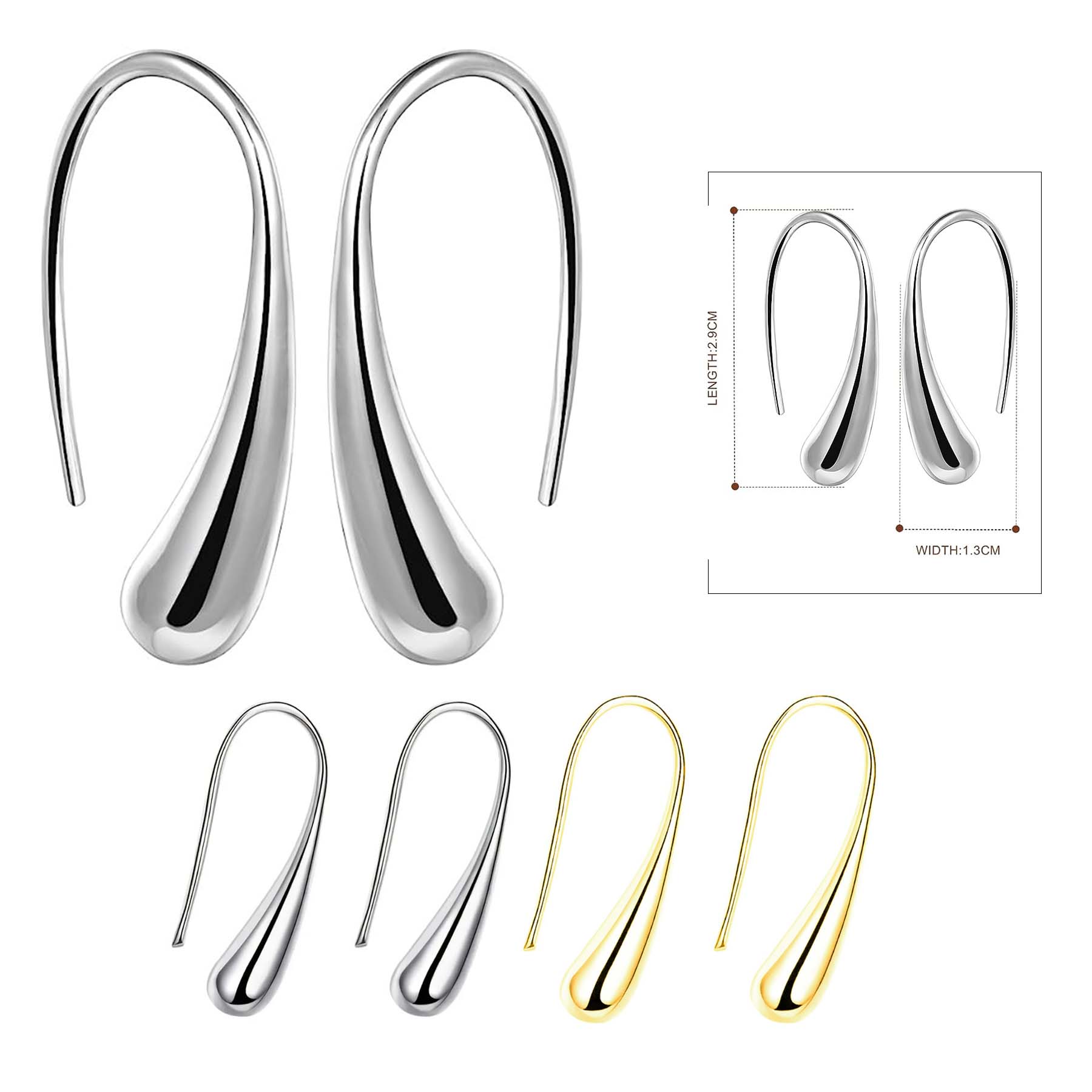 Fashion Classic Sterling Silver Thread Drop Earring 2