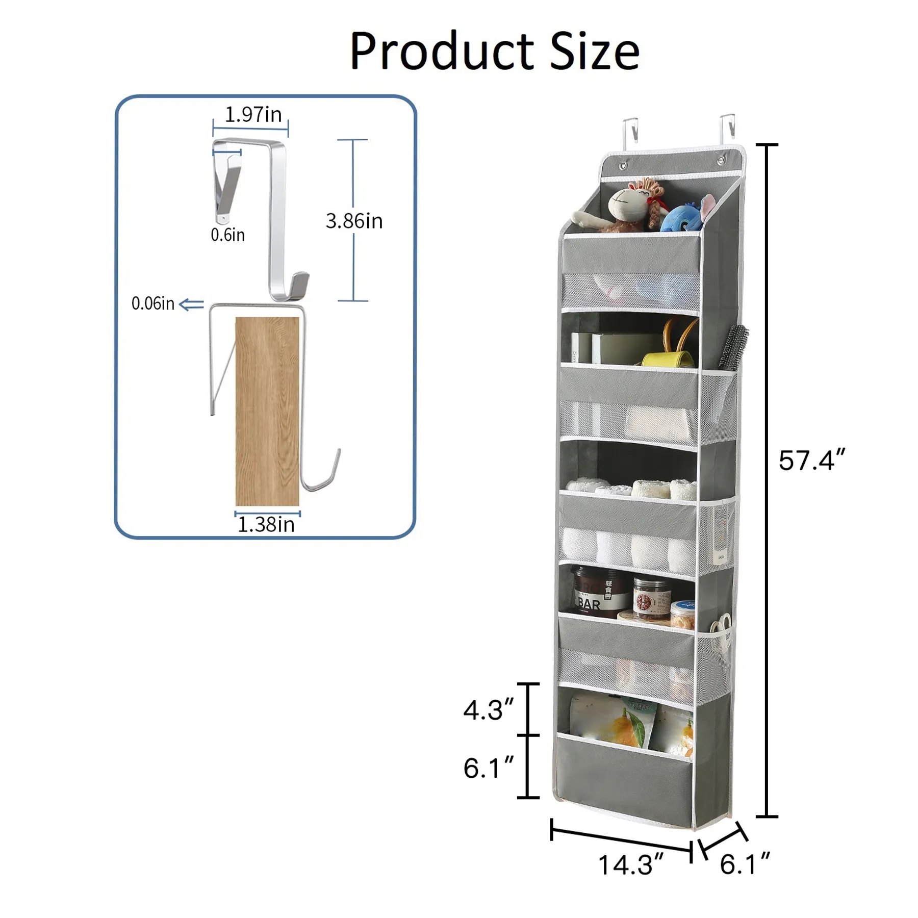 Non-Woven Large Capacity Home Five Layer Hanging Bag 5