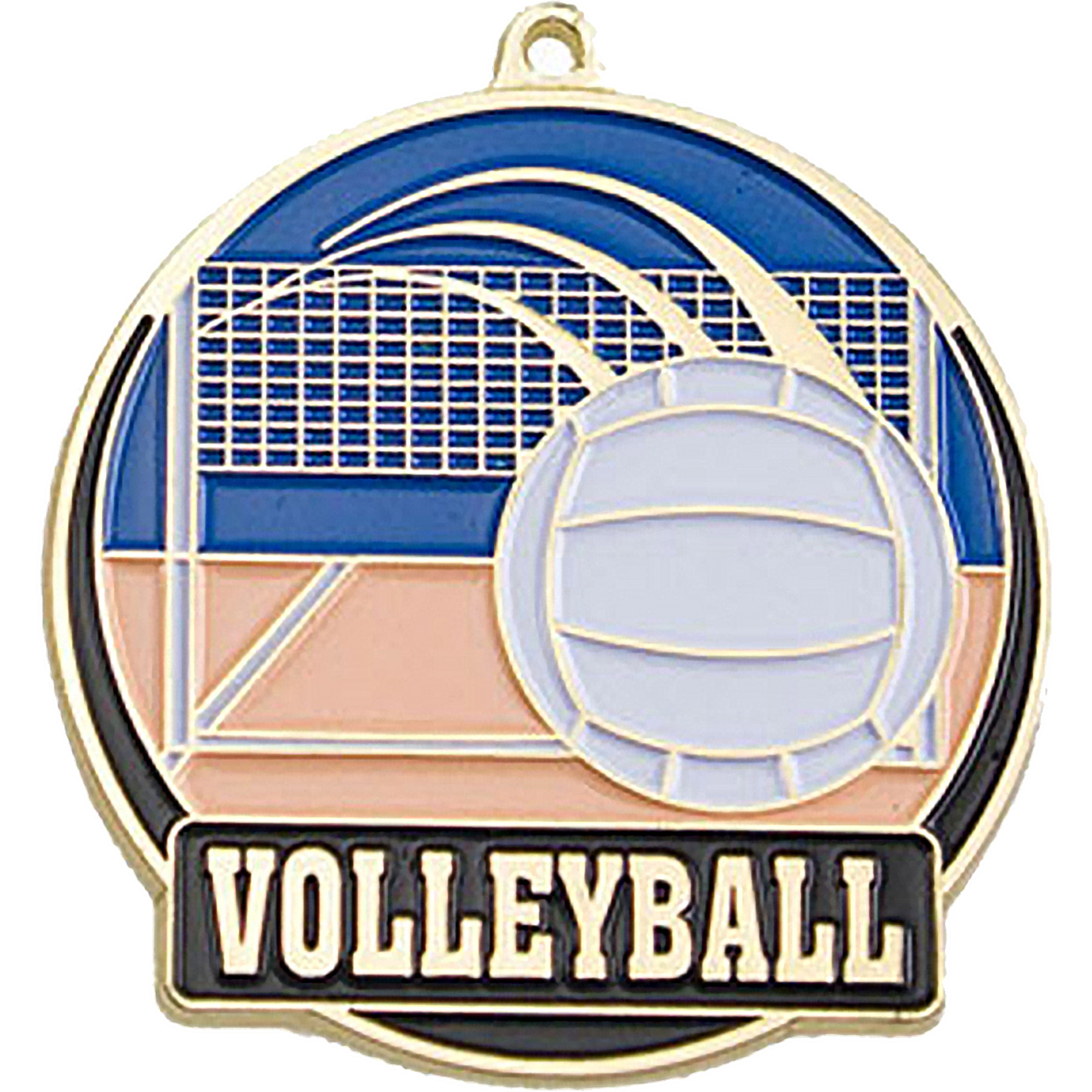 Stock Gold Enamel Sports Medals: Volleyball