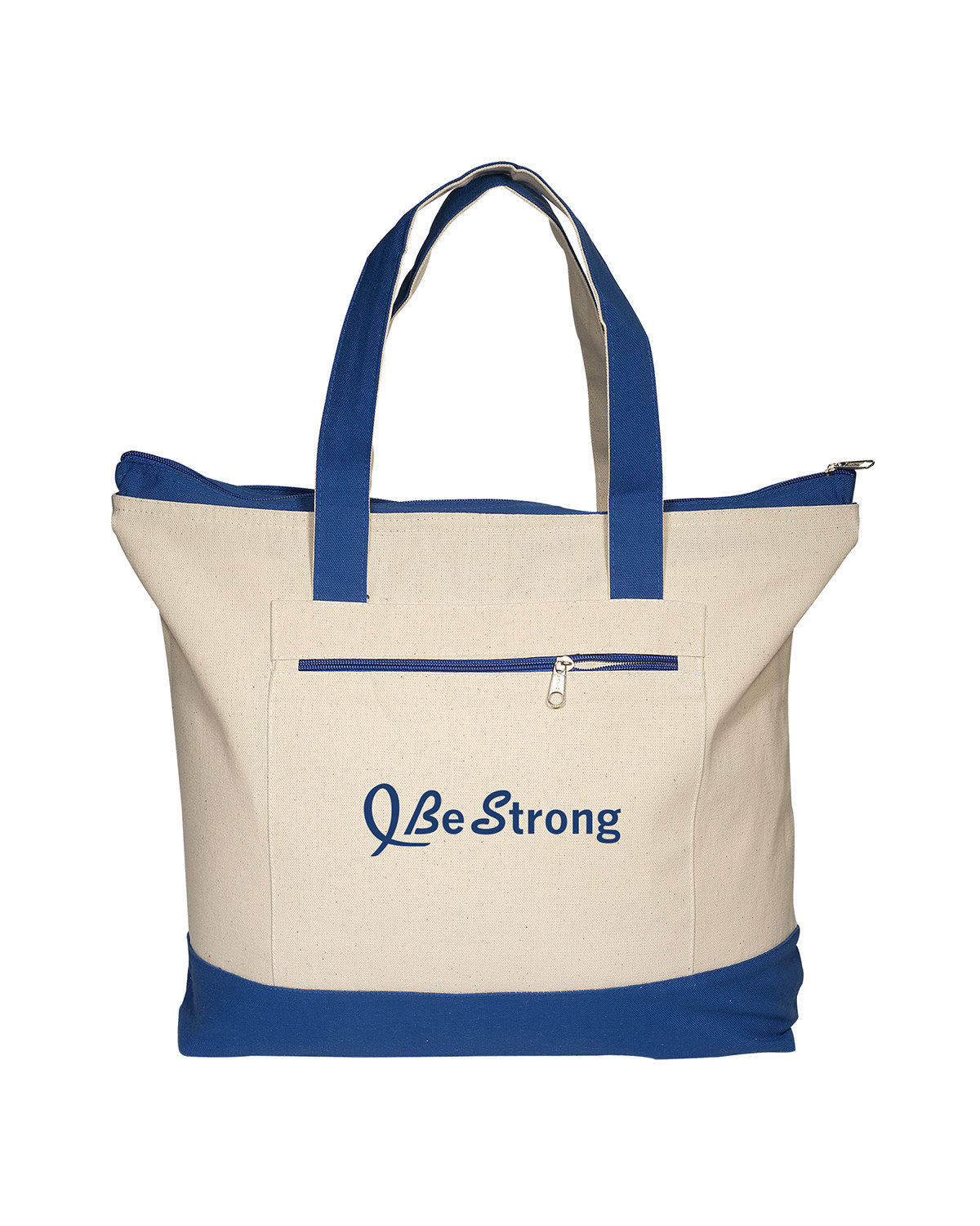 Zippered Cotton Canvas Tote Bag 1