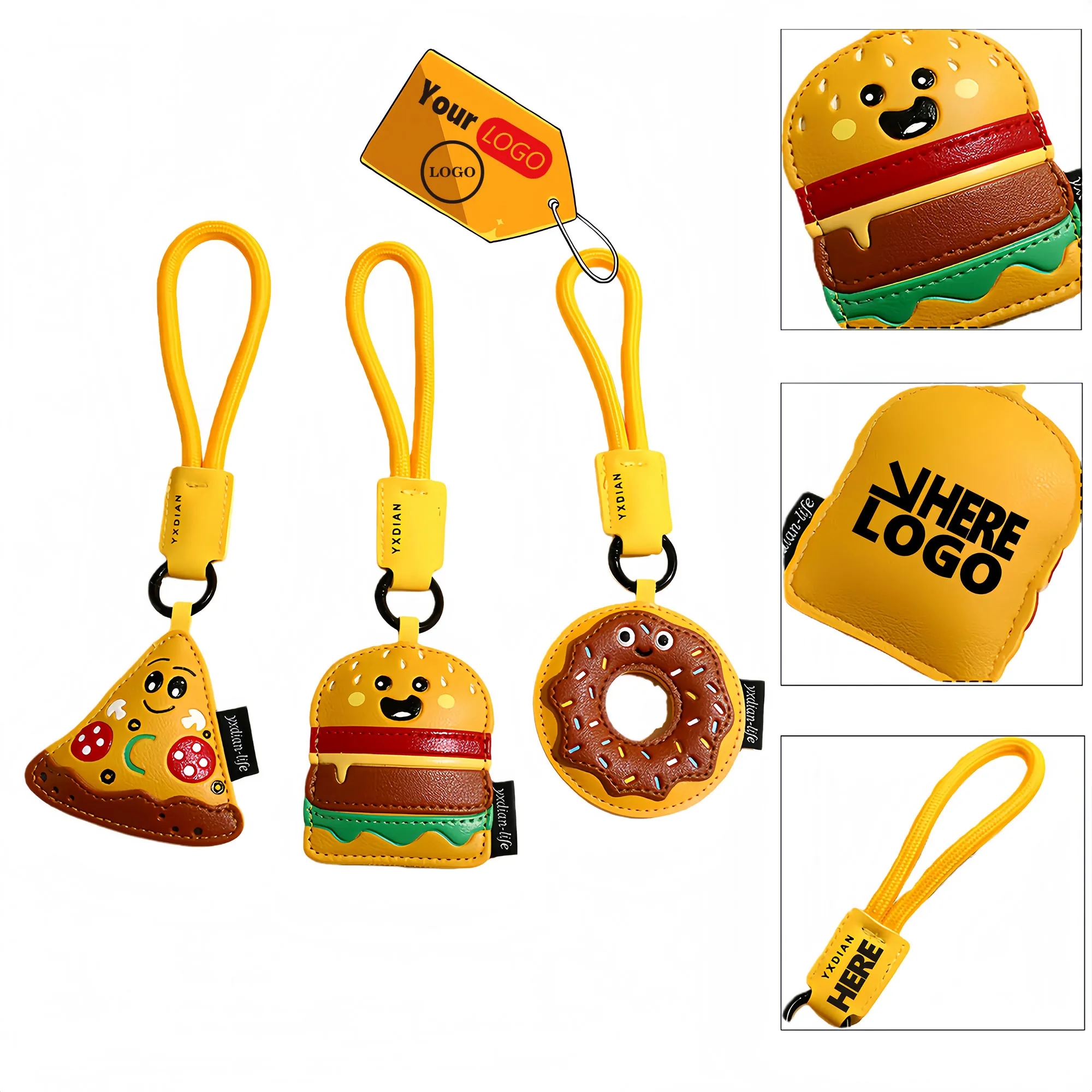 Creative Food Shaped PU Leather Keychain