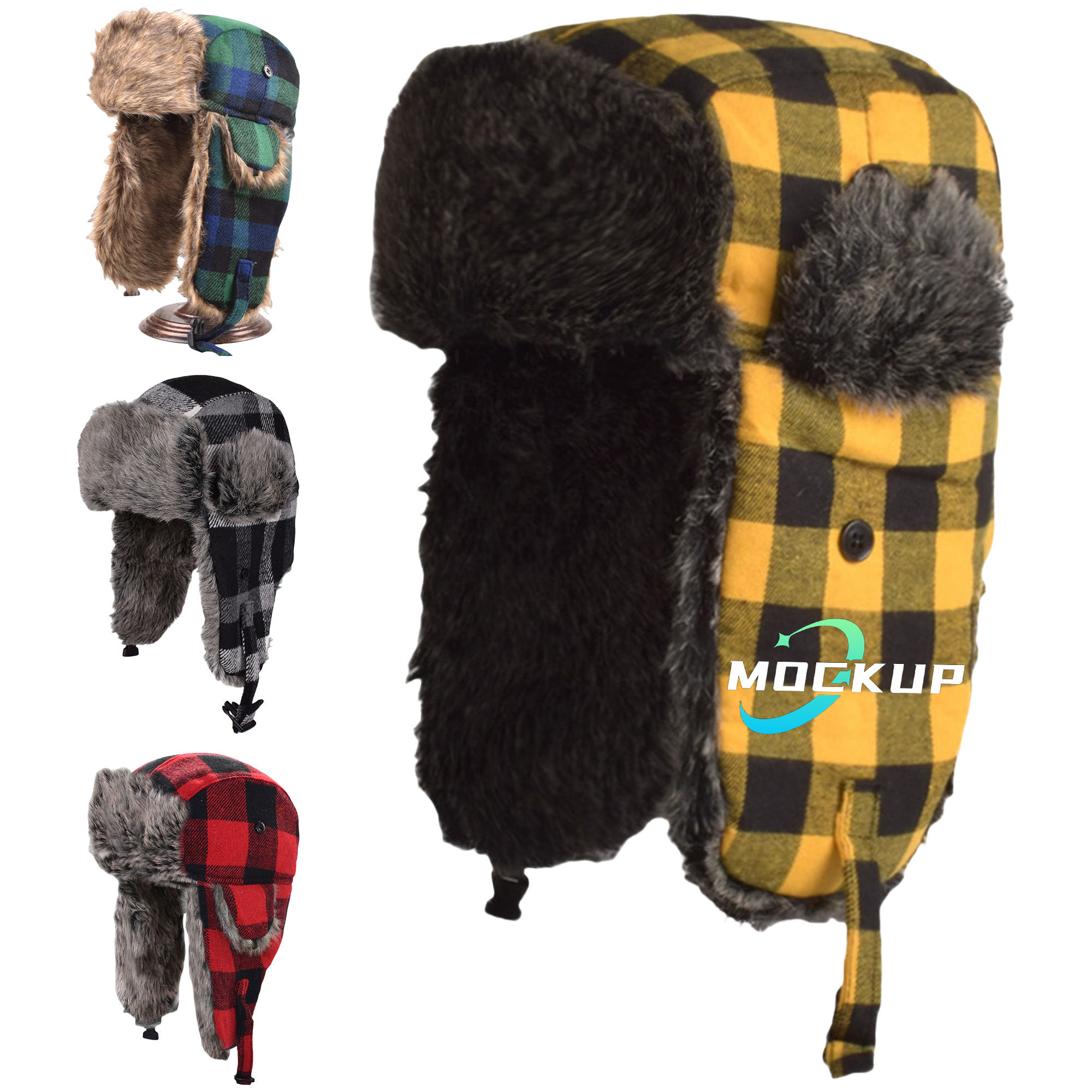 Lumberjack Plaid Aviator Trapper Hat 6