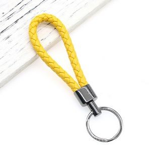 Stylish Weaved PU Leather Keychain with Metal Buckle 41