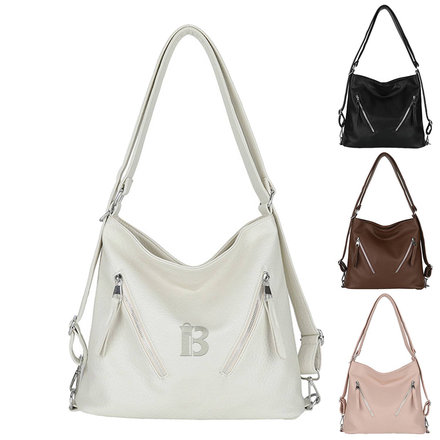 Pu Leather Commuter Shoulder Tote Bag 1