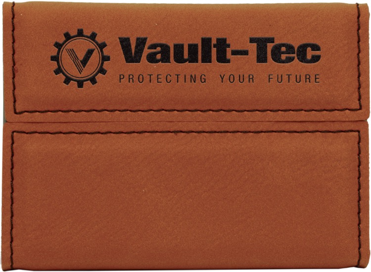 3 3/4" x 2 3/4" Rawhide Leatherette Hard Business Card Holder 2