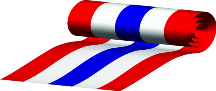 5-Stripe Red, White & Blue Bunting without Stars - 36" x 21' - Cotton 1