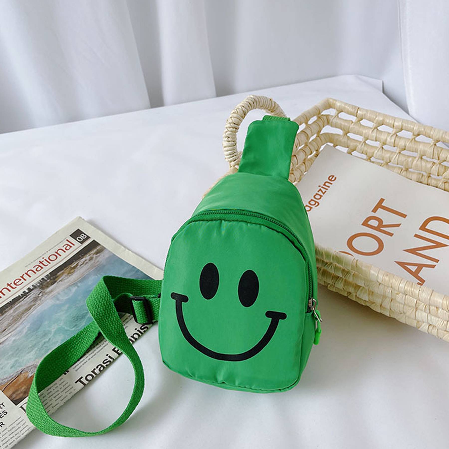 Children's Cute Smiling Face Small Shoulder Bag 5