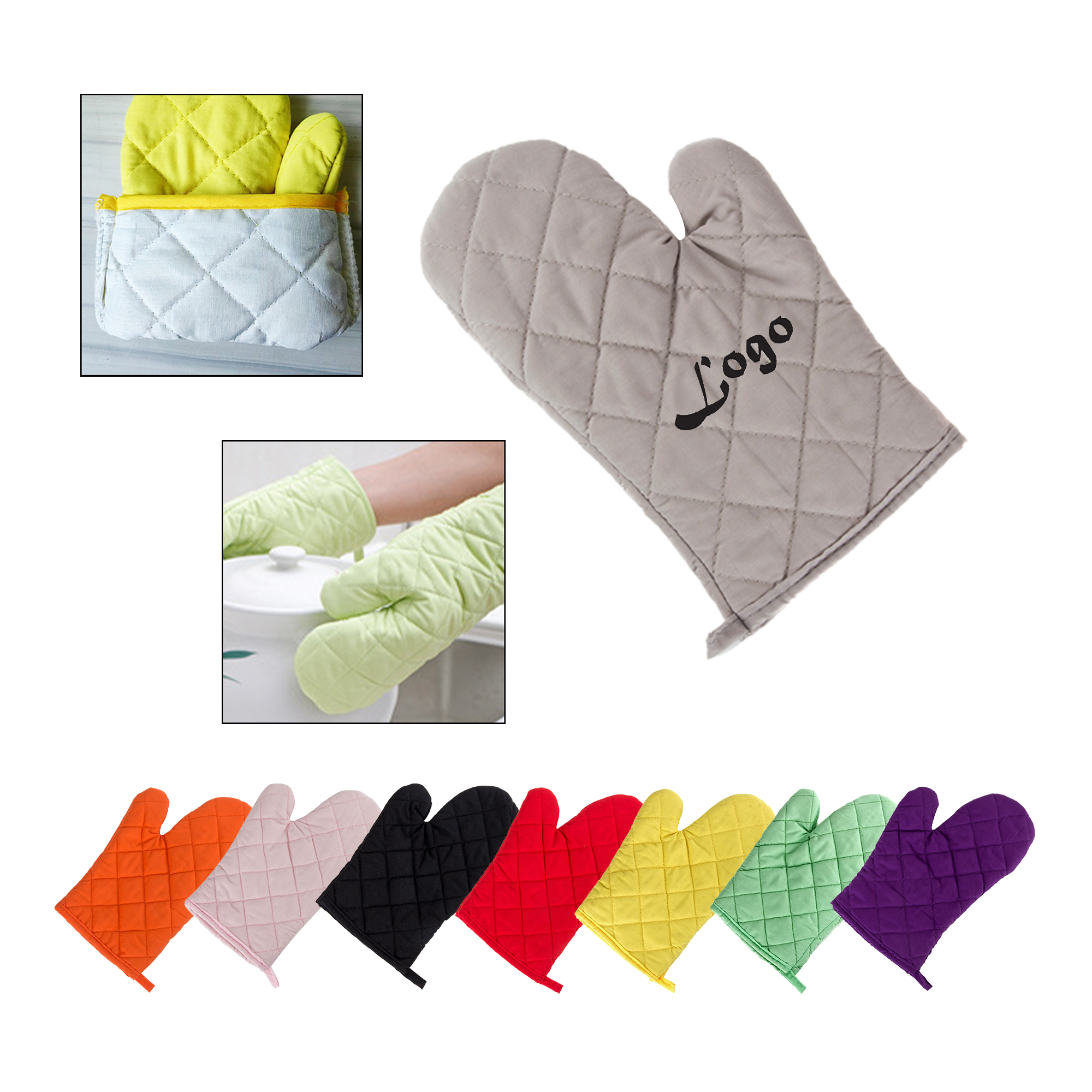 Heat-Resistant Polyester-Cotton Oven Gloves 2