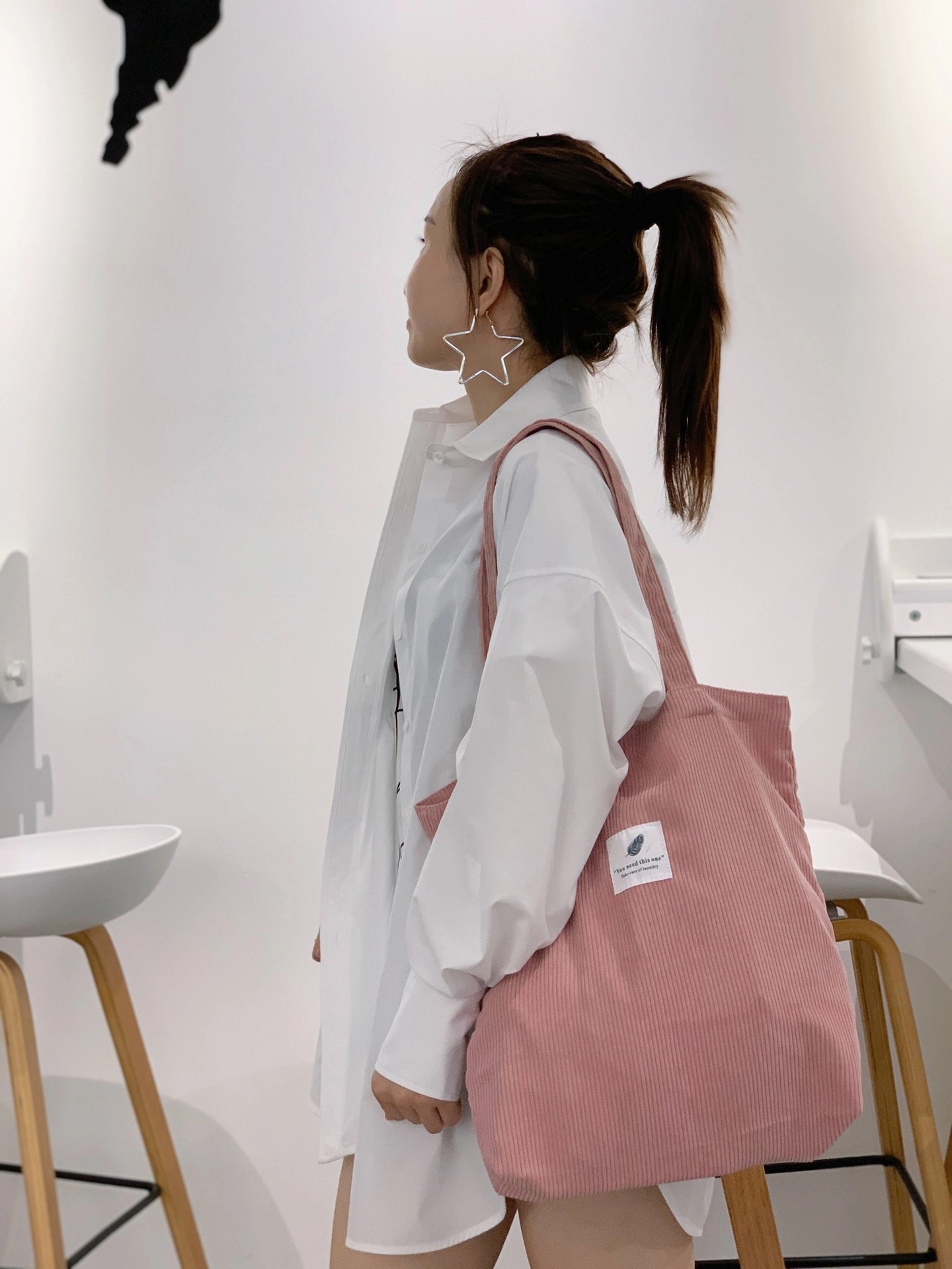 Tote Handbag With Pocket, custom tote bag with logo imprint 26