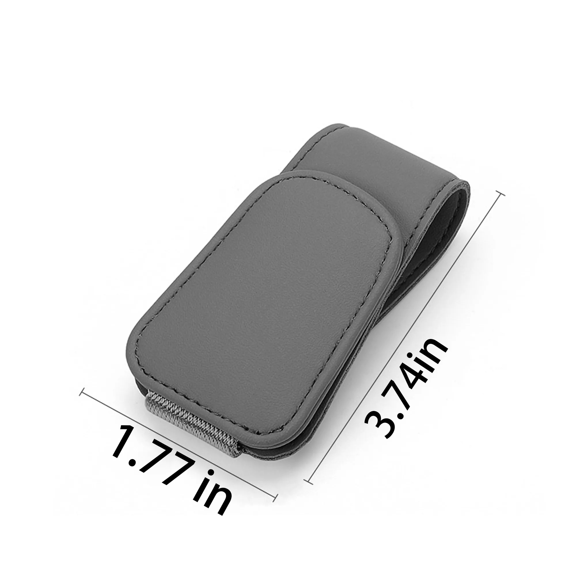 MOQ 50 Magnetic Car Sunglasses Holder Clip Leather Organizer 2