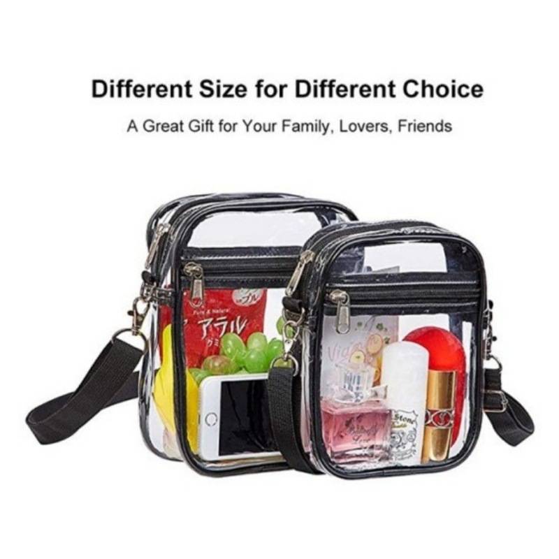 PVC Clear Crossbody Purse for women,With front pocket 3