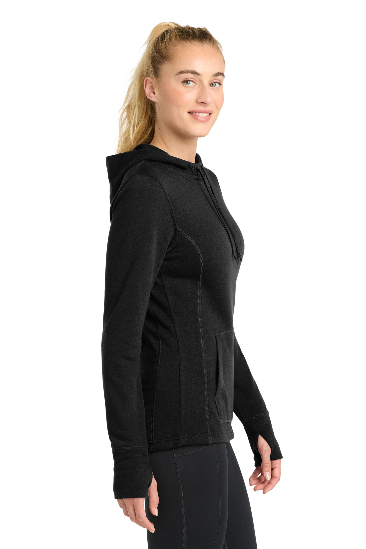 Sport-Tek Women's PosiCharge Tri-Blend Wicking Fleece Hooded Pullover. LST296, custom hoodie or sweatshirt with logo imprint 26