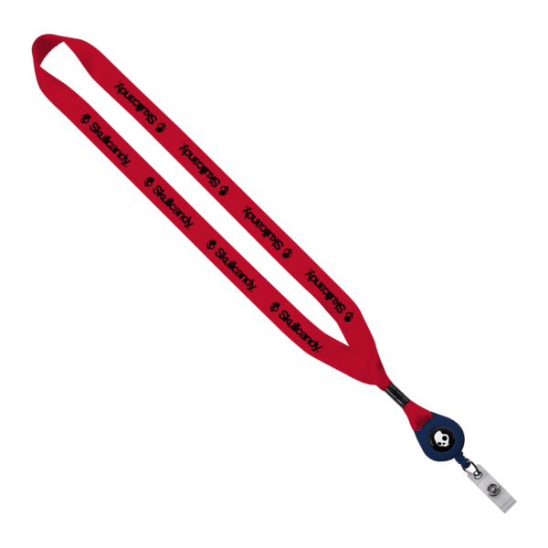 3/4" Polyester Lanyard with Metal Crimp & Retractable Badge Reel 188