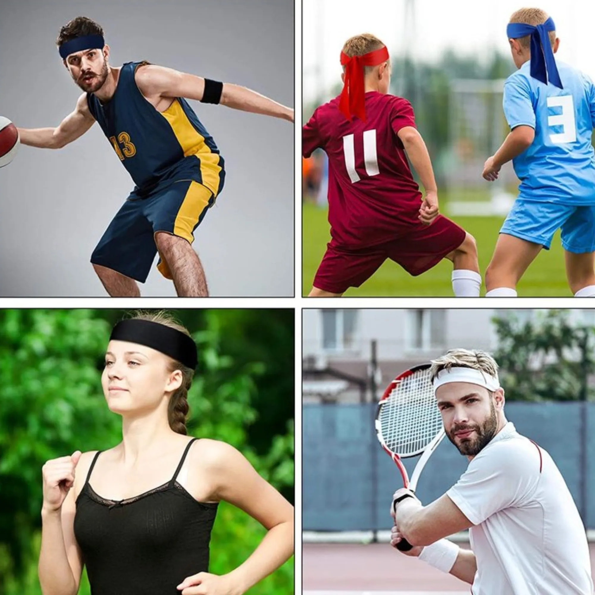 Unisex Elastic Sports Sweatband Head Scarf Long Tie Headband 4