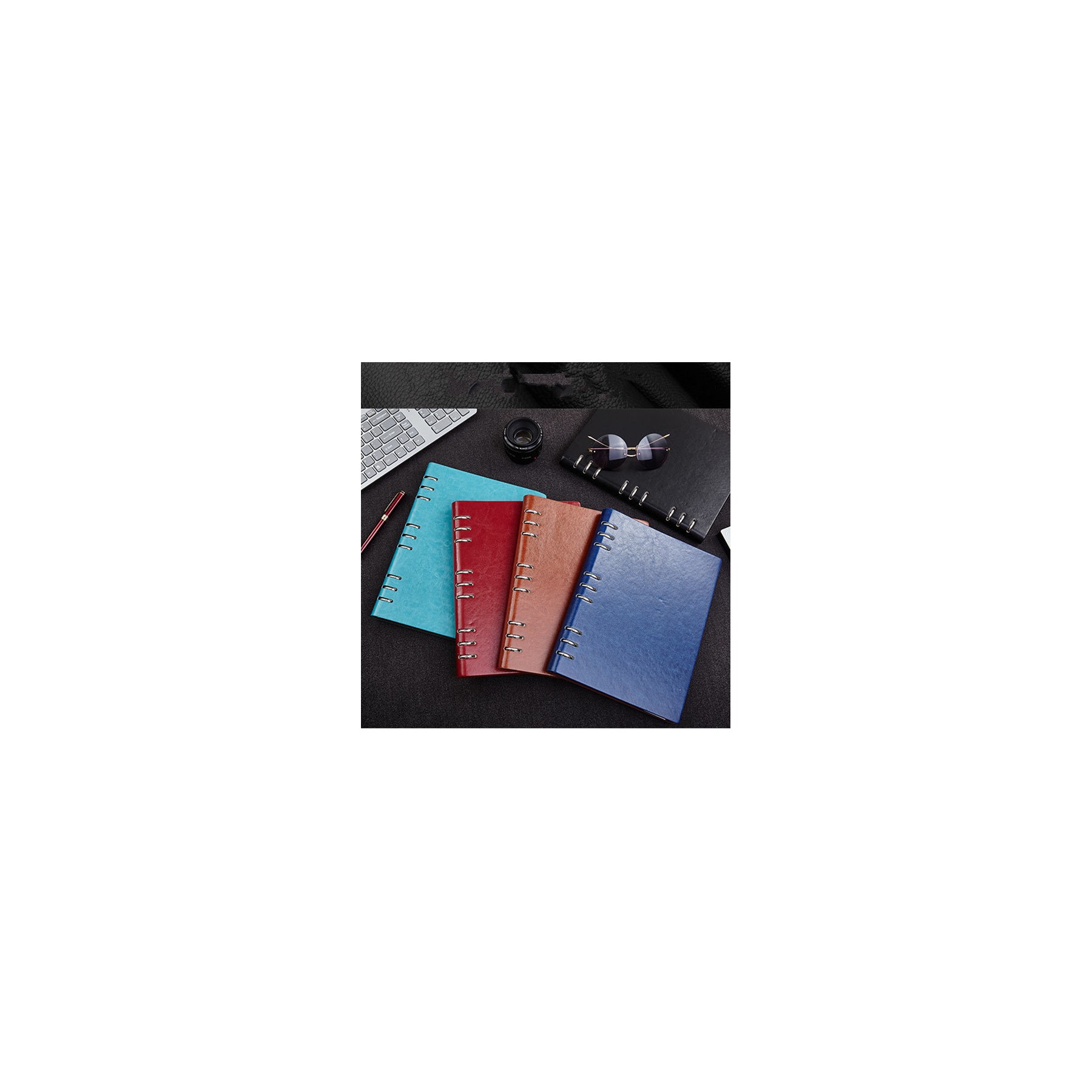 A5 Soft PU Leather Spiral Journal Leafllet Notebook 3