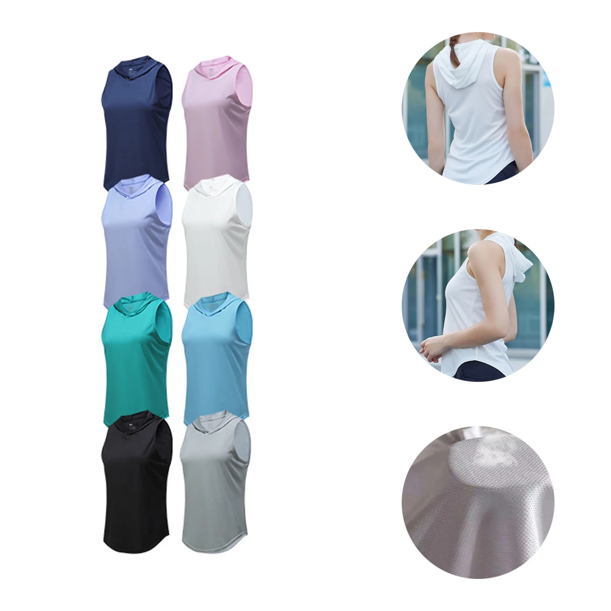 Women Breathable Hooded sports vest With Logo For Sport, Gym