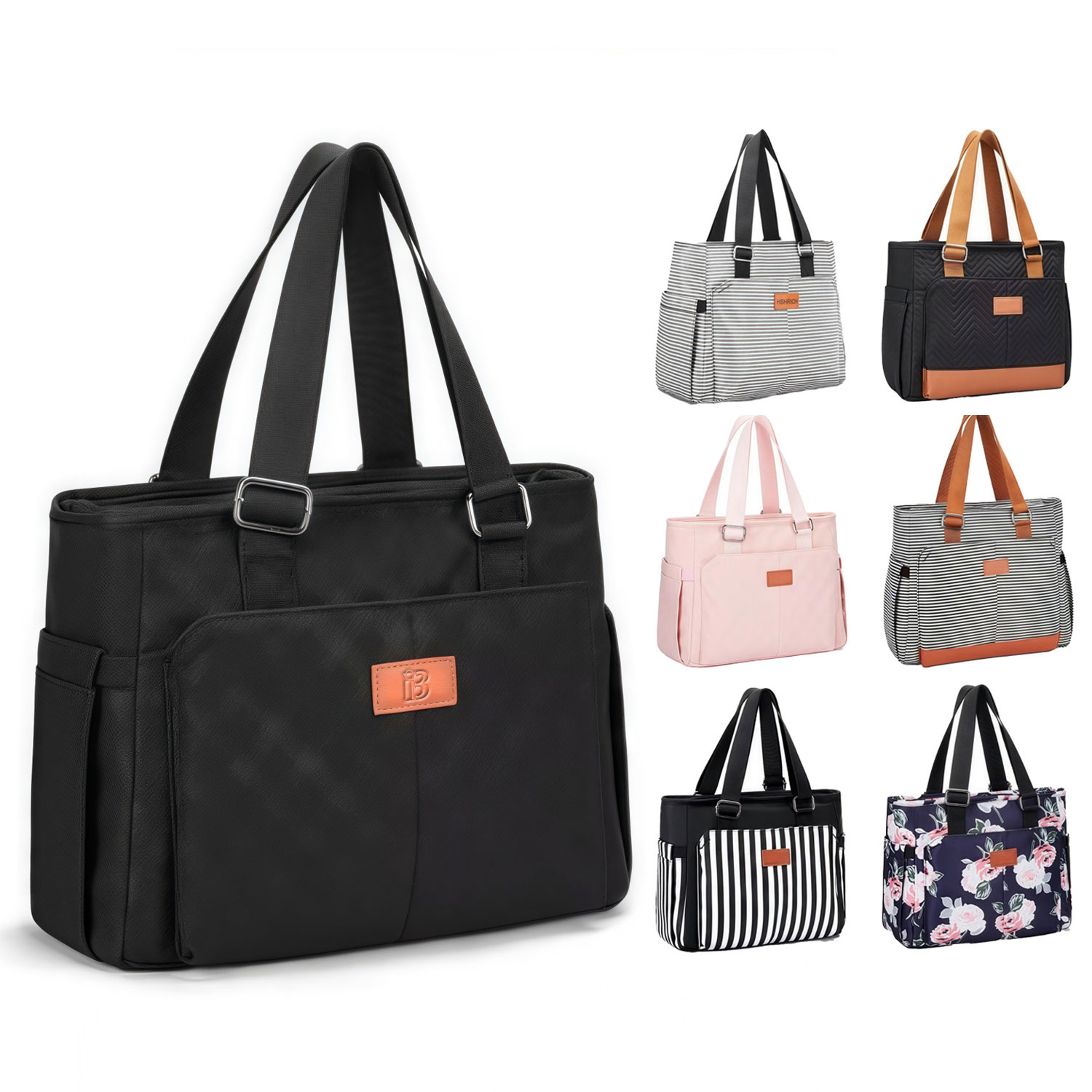 9L Oxford Insulated Cooler Lunch Bag w/ Pockets for Office