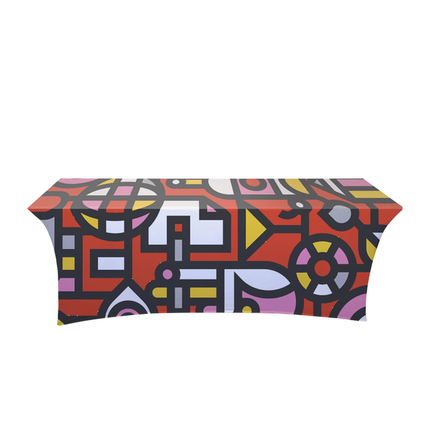 IMPORT 8' Stretch Open-Back Full Color Table Throw 1
