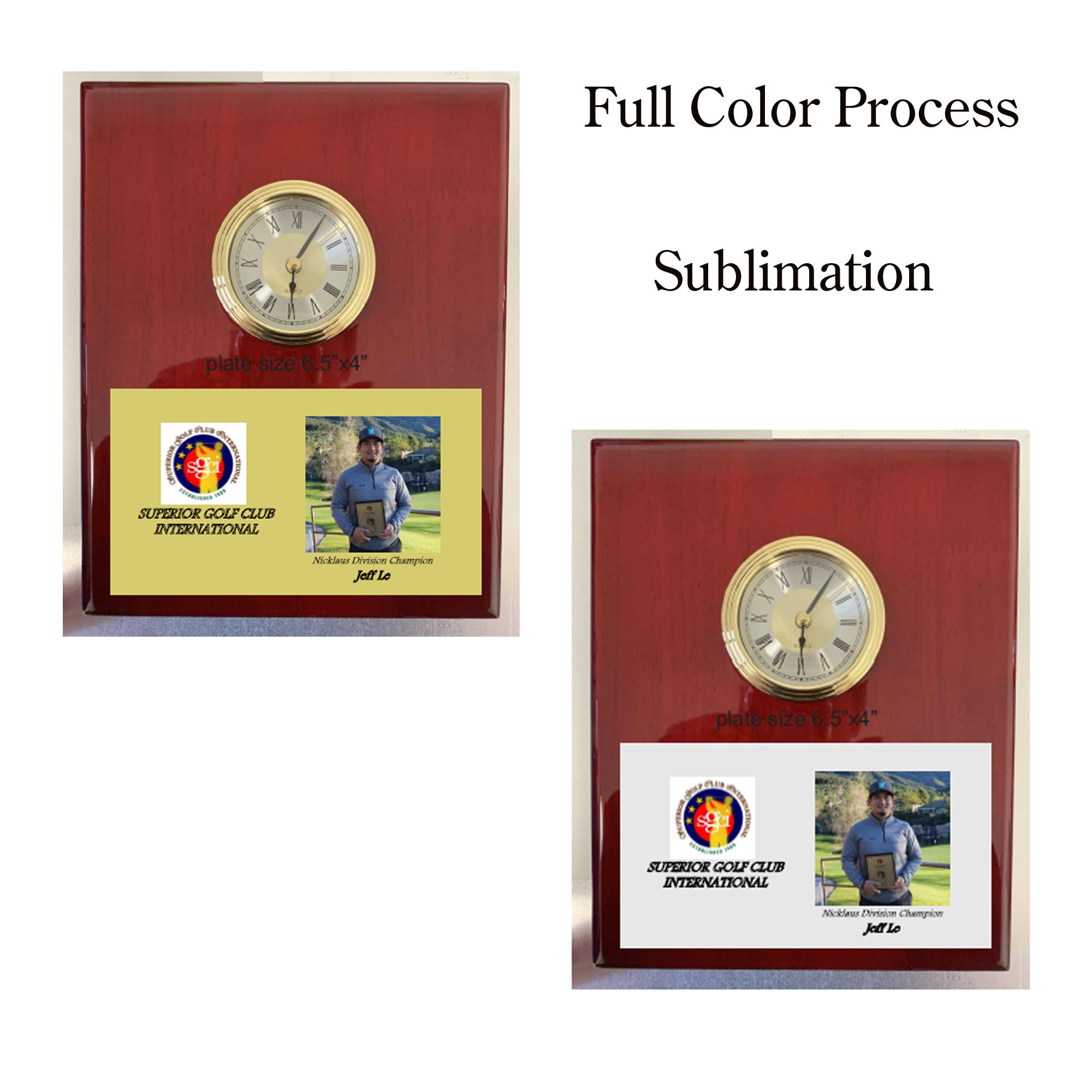 cherry finish plaque. 2