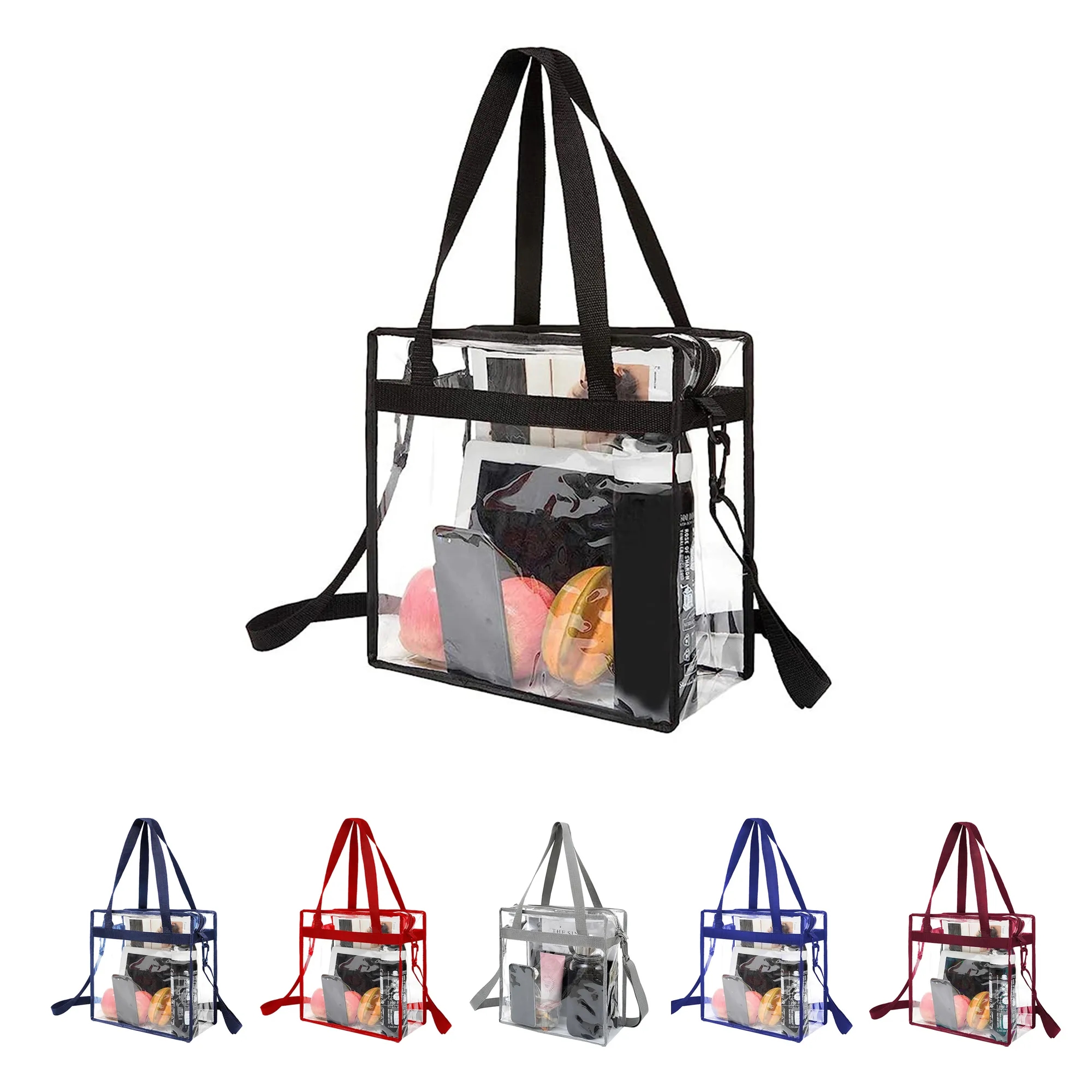 Pvc Stadium Transparent Tote Crossbody Bag