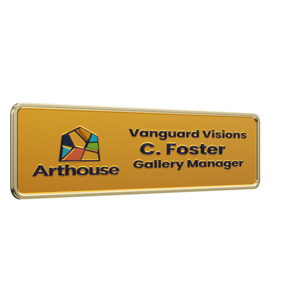 Texture Tone® Rectangle Metal Name Badge (3" x 3/4") 5