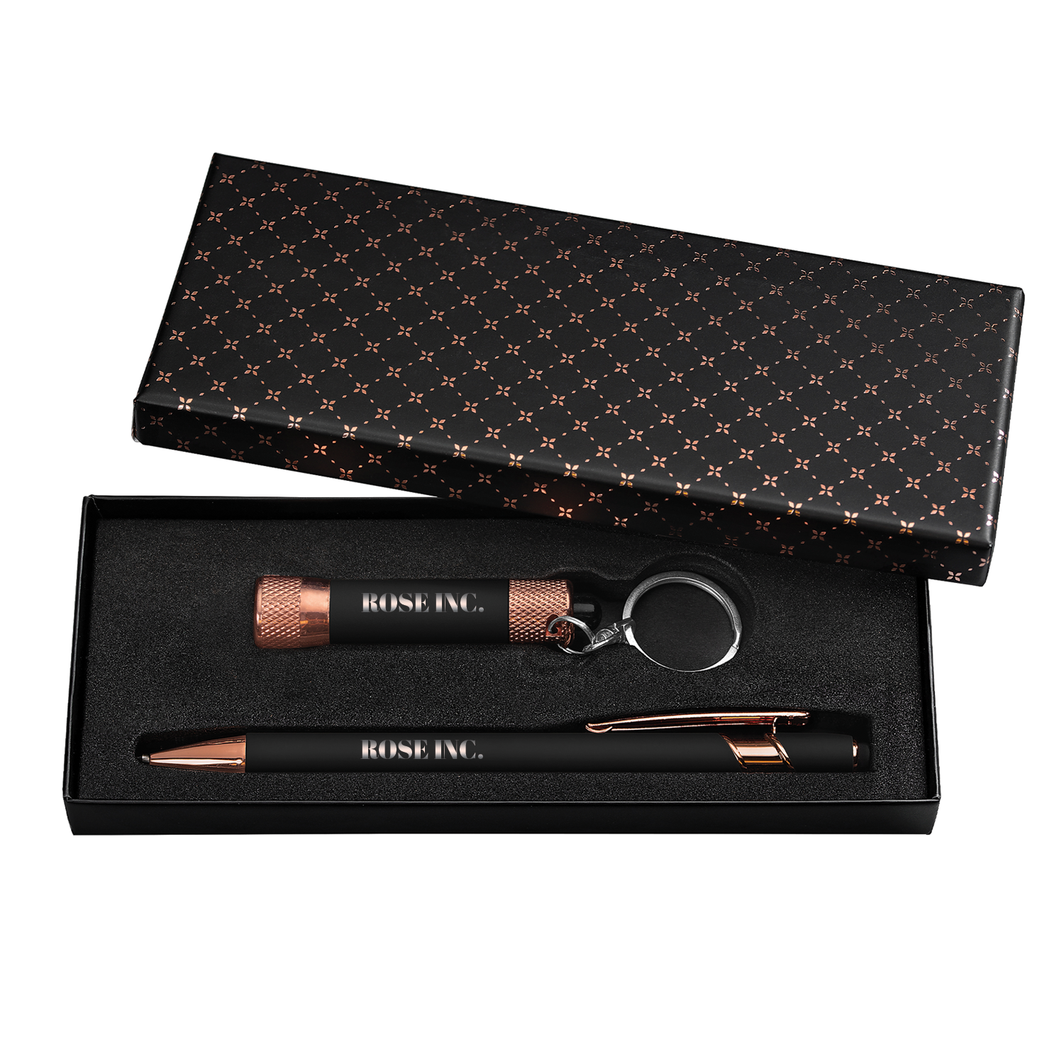 Vector Rose Gold Pen with Flashlight Gift Box Set (Criss-Cross) 1