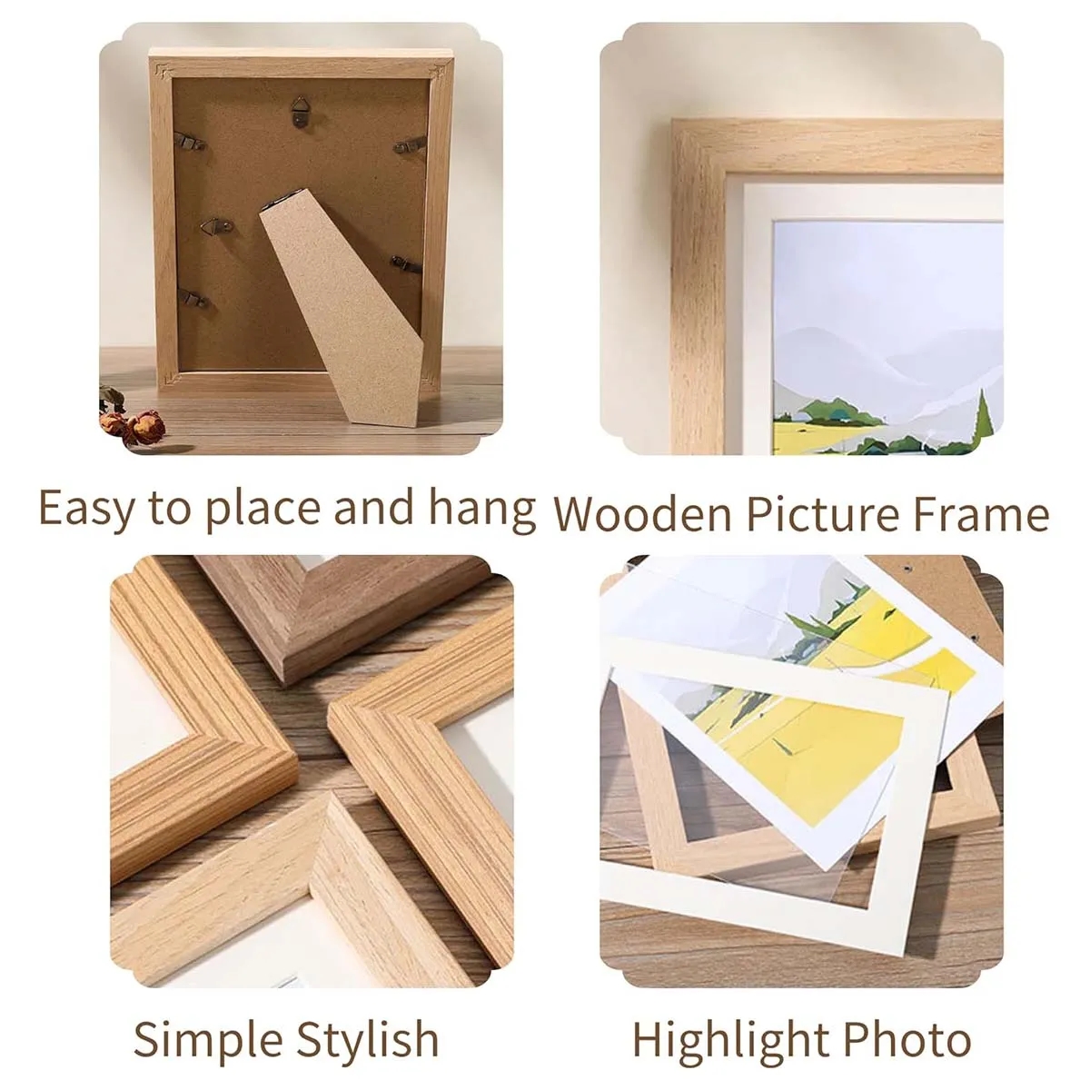 4x6 Multicolor Wood and High Definition Glass Picture Frame 5