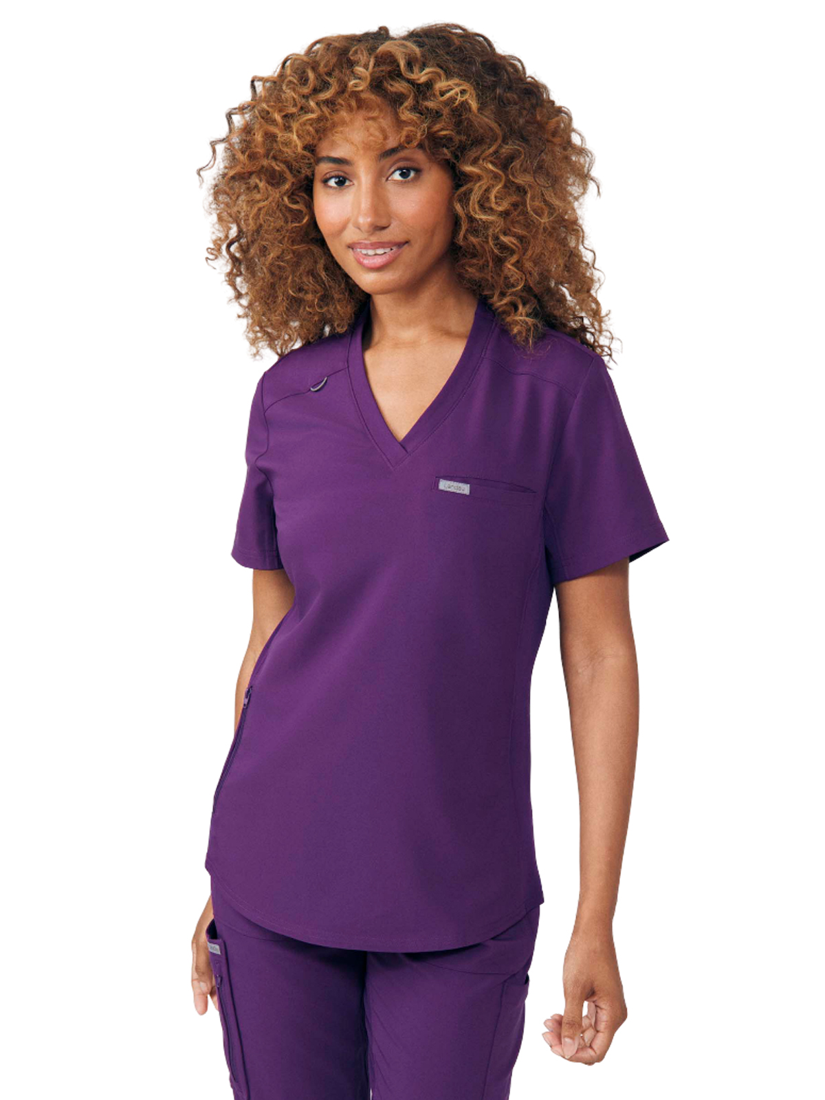 Landau - Forward - Women's Two-Pocket Shirttail Hemline V-Neck Top 56