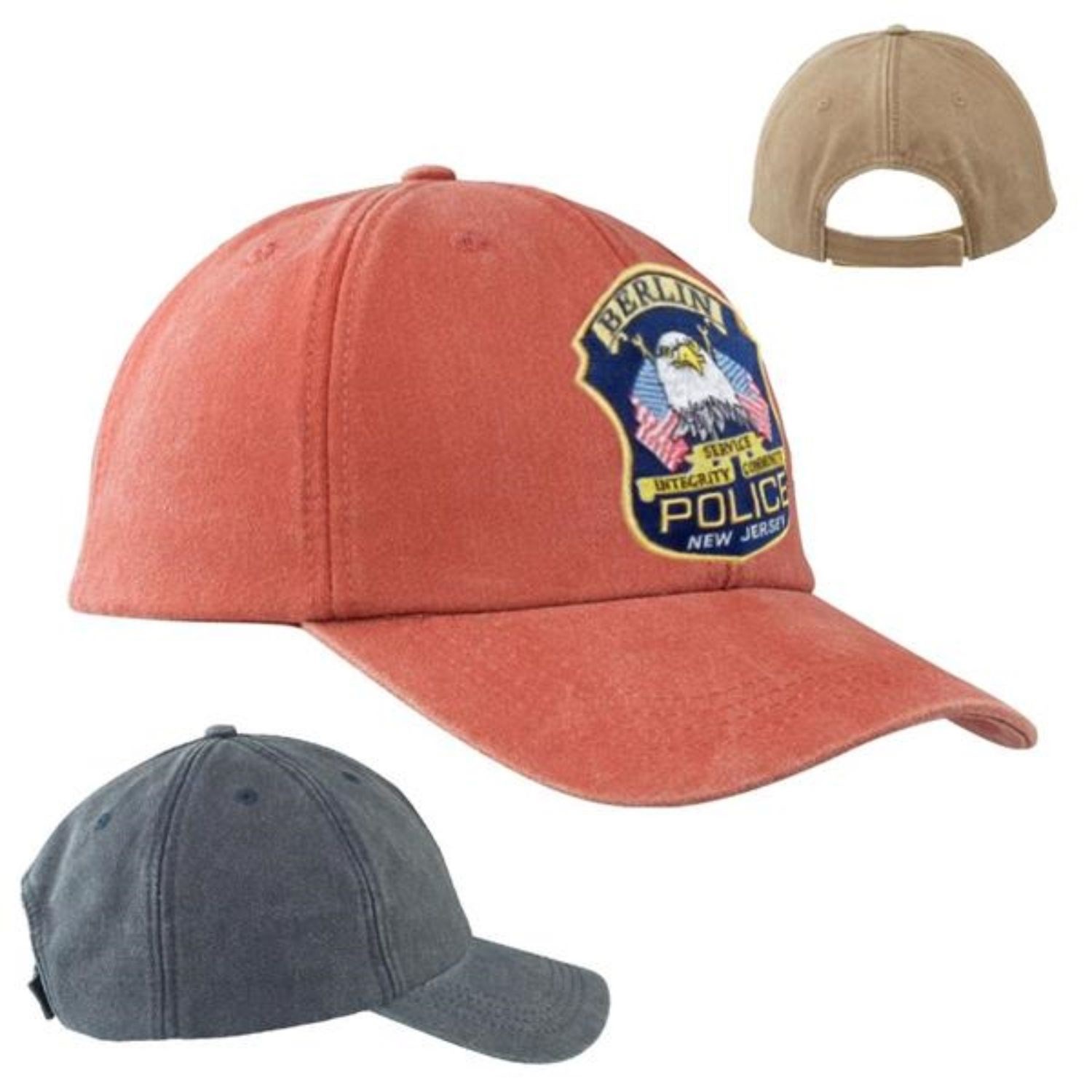 Washed Cotton Embroidered Baseball Caps w/ Adjustable Closure 2