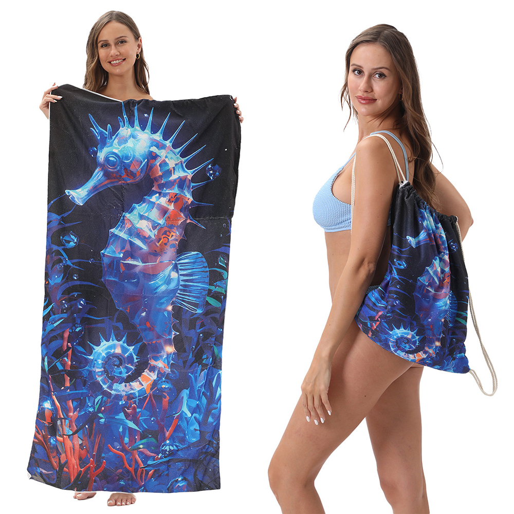 2-In-1 Foldable Beach Towel Integrated Bag 4