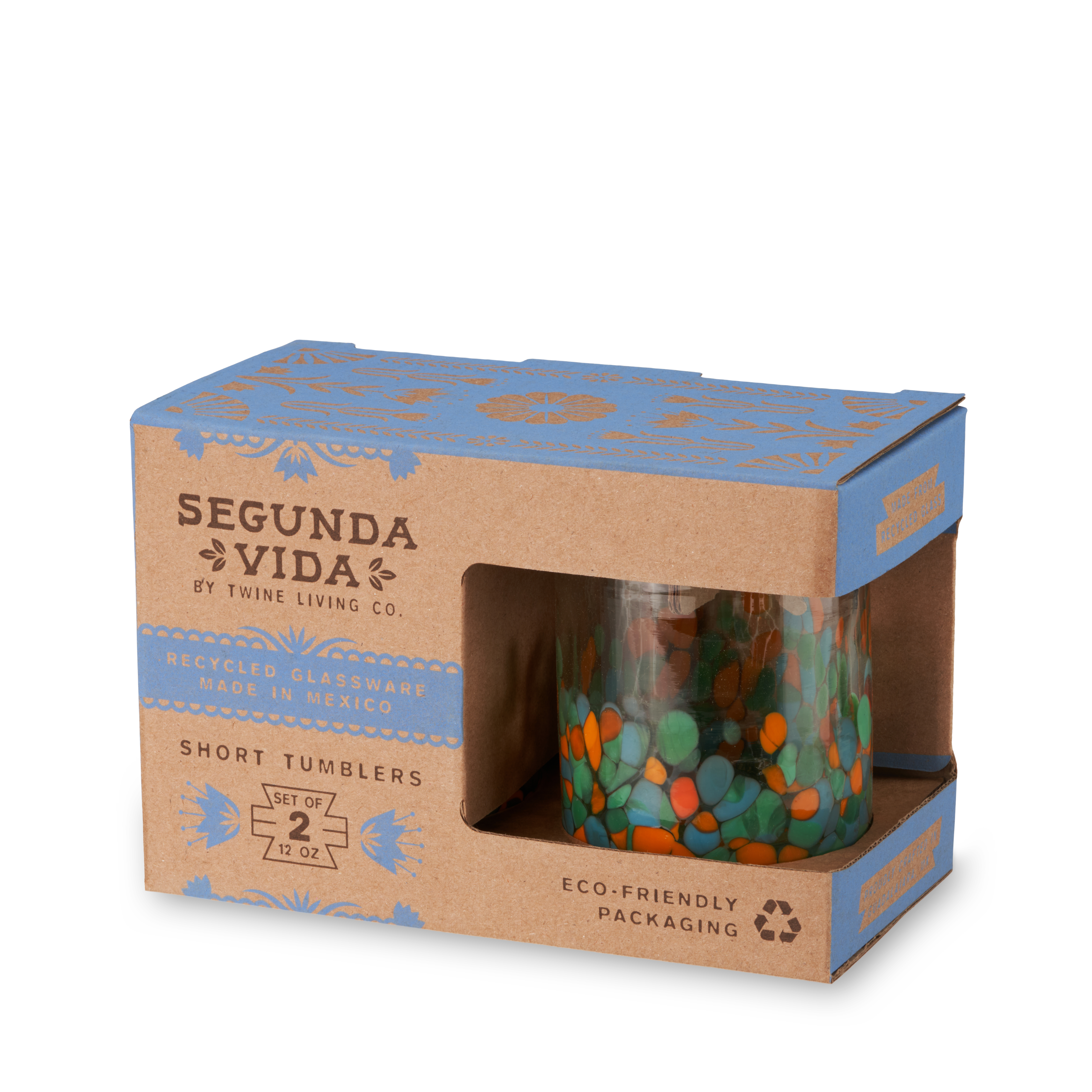Twine Living® Viajar Short Recycled Glass Tumbler, set of 2 1
