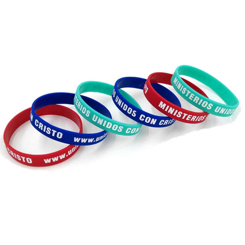 Debossed Silicone Wristbands with Color Filled 2
