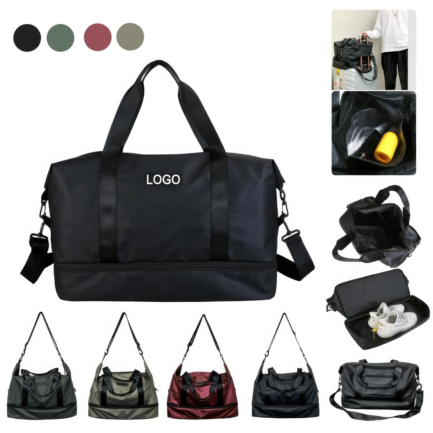 Travel Sports Duffel Bag & Yoga Gym Weekender Tote Handbag 1