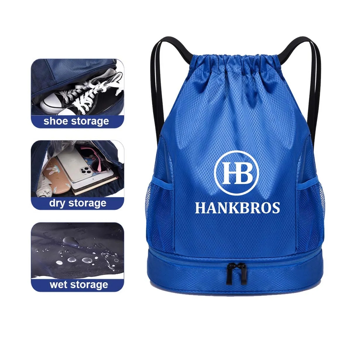 Dry and Wet Separation Swimming Drawstring Backpack 4