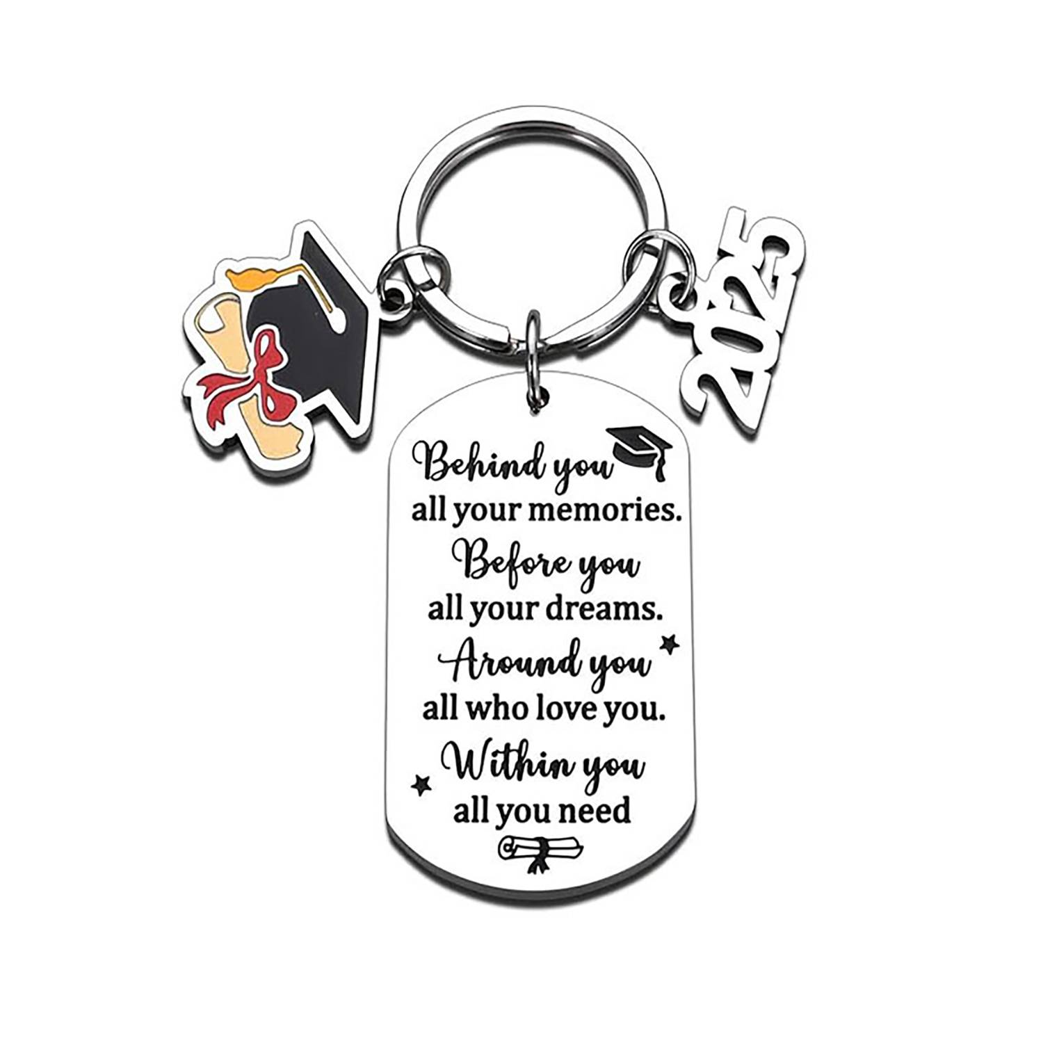 Personalized Stainless Steel 2025 Graduation Keychain 6