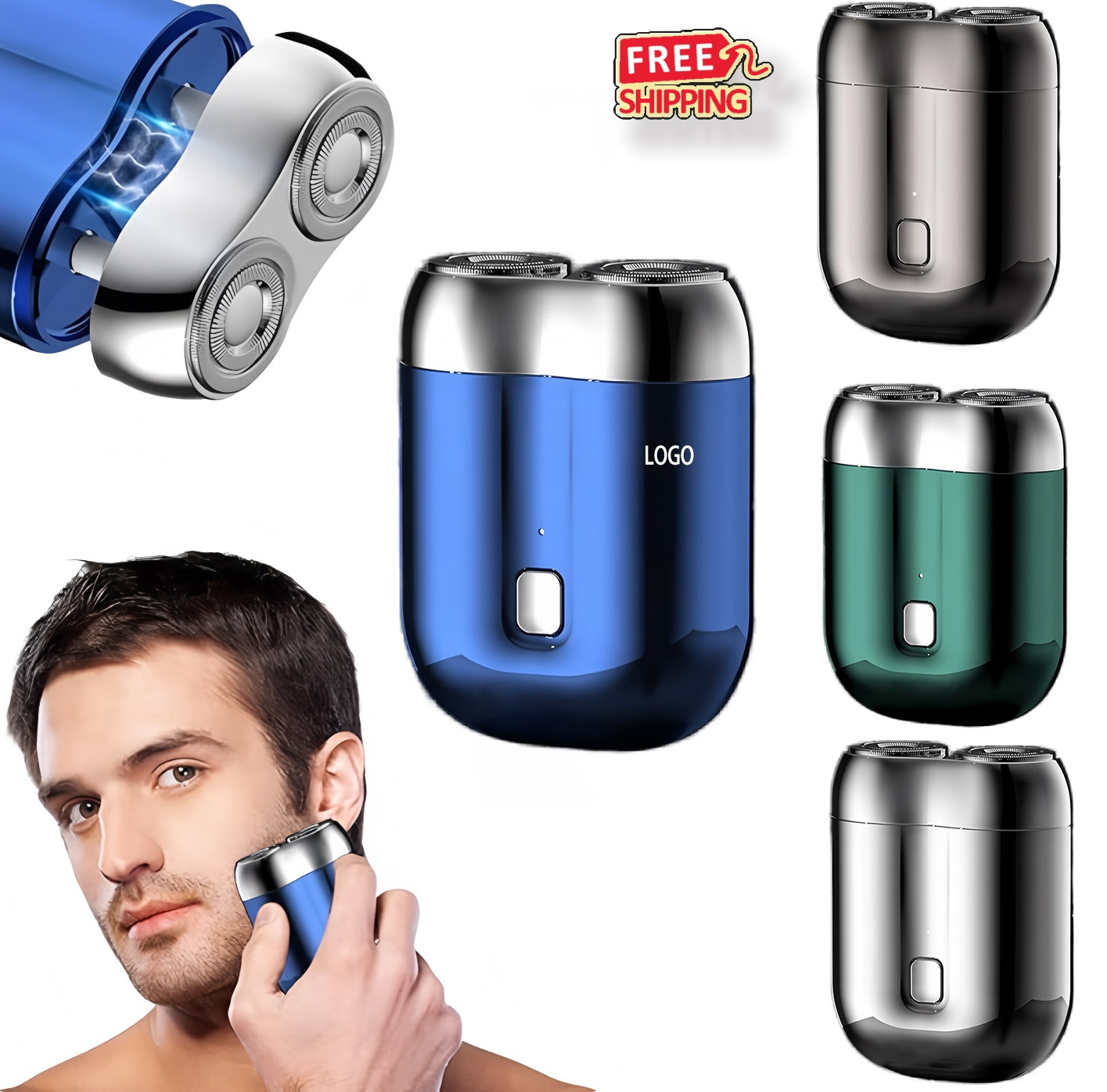 2025 Mini Dual Head Electric Shaver USB C Rechargeable Waterproof Travel Razor for Men 1