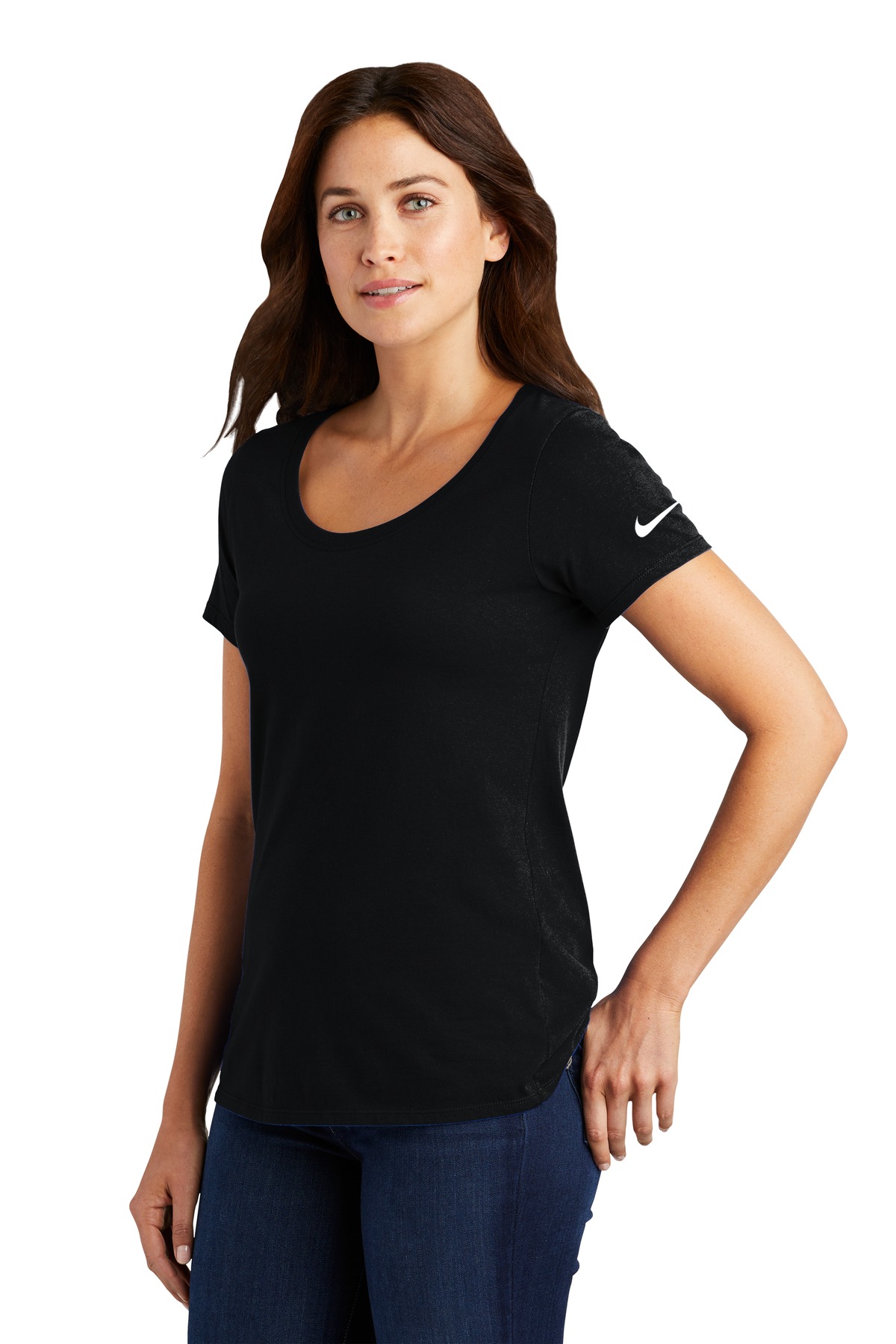 Nike Women's Dri-FIT Cotton/Poly Scoop Neck Tee. NKBQ5234 46