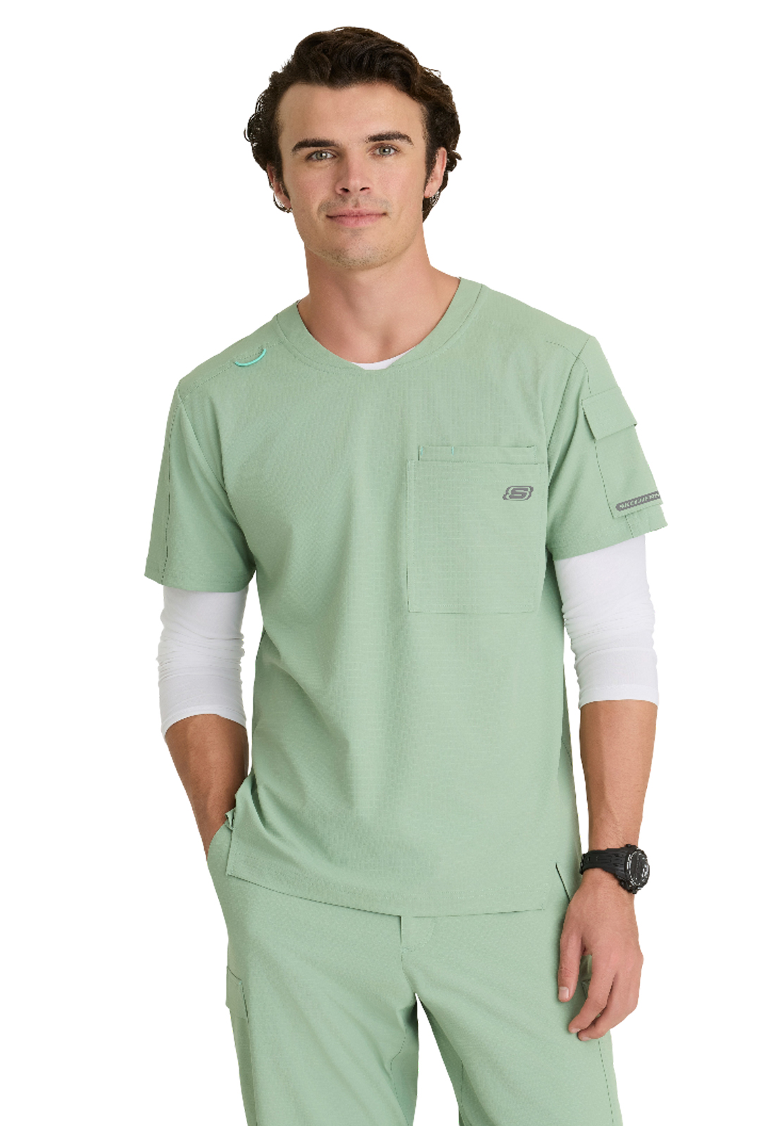 Skechers Ripstop Collection - Men's Three-Pocket Round Neck Station Scrub Top 10