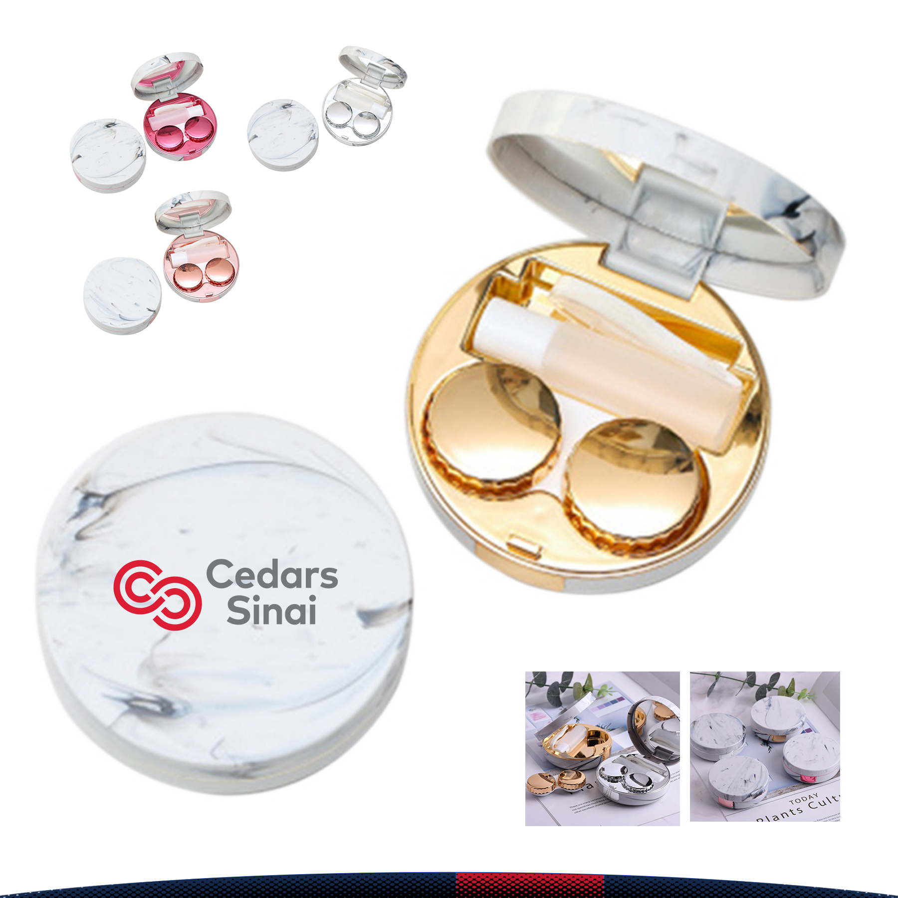 Round Marble Contact Lens Case 2