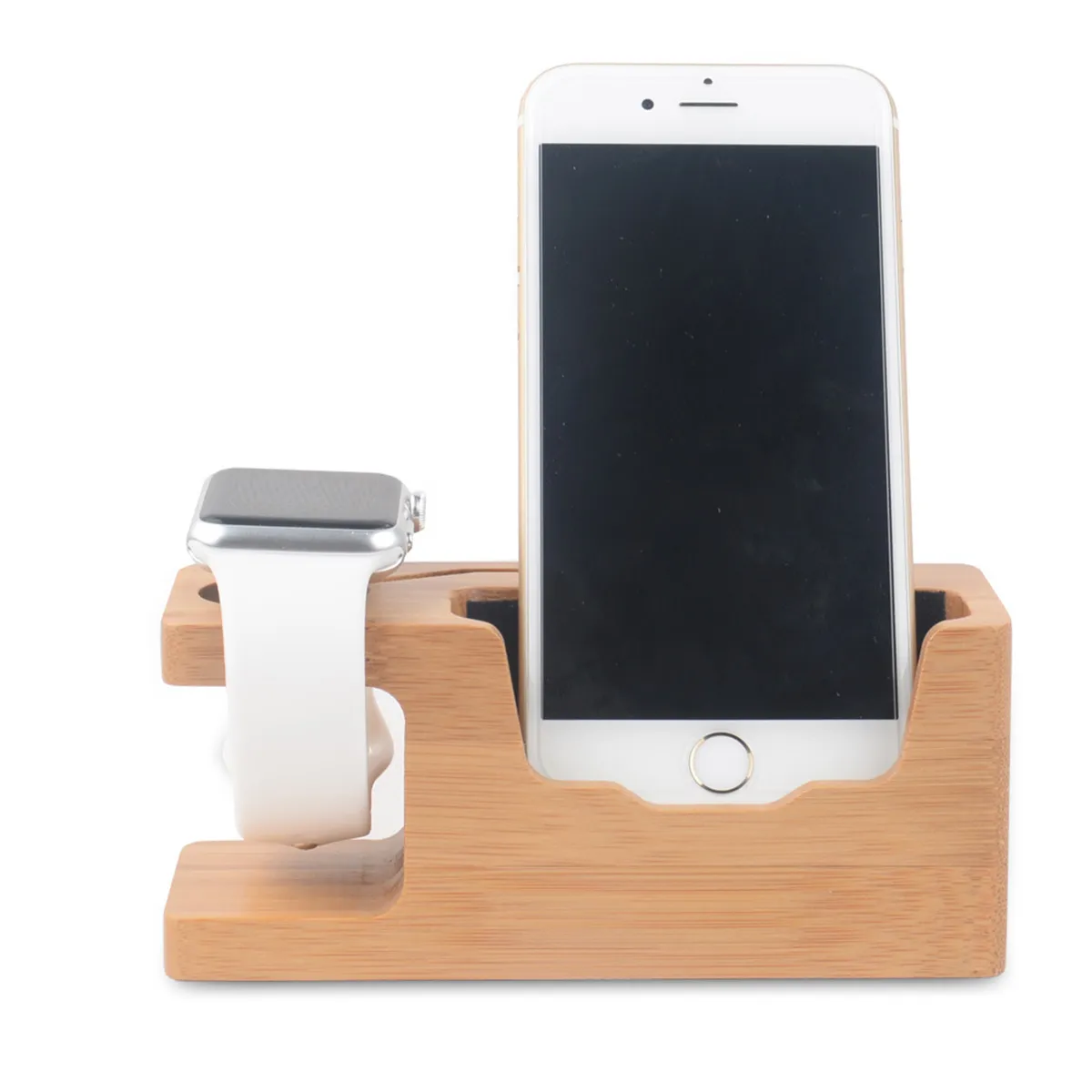 Wooden Phone & Watch Stand Holder Charging Station Dock 3