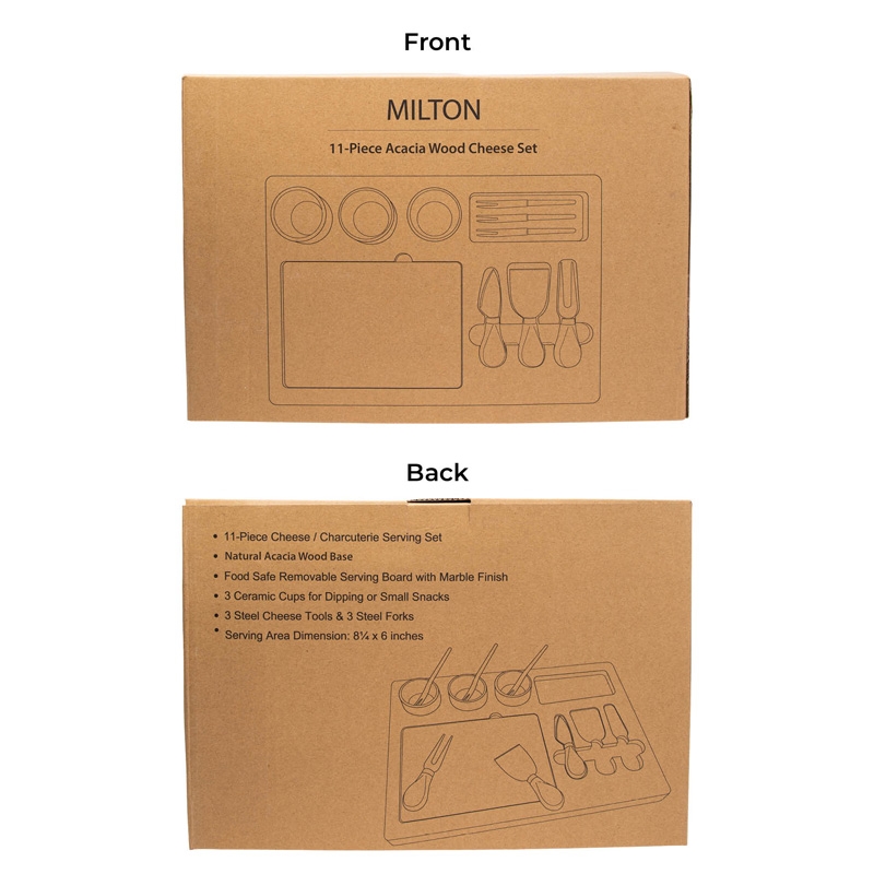 Milton 11-Piece Acacia Wood Cheese Set 1