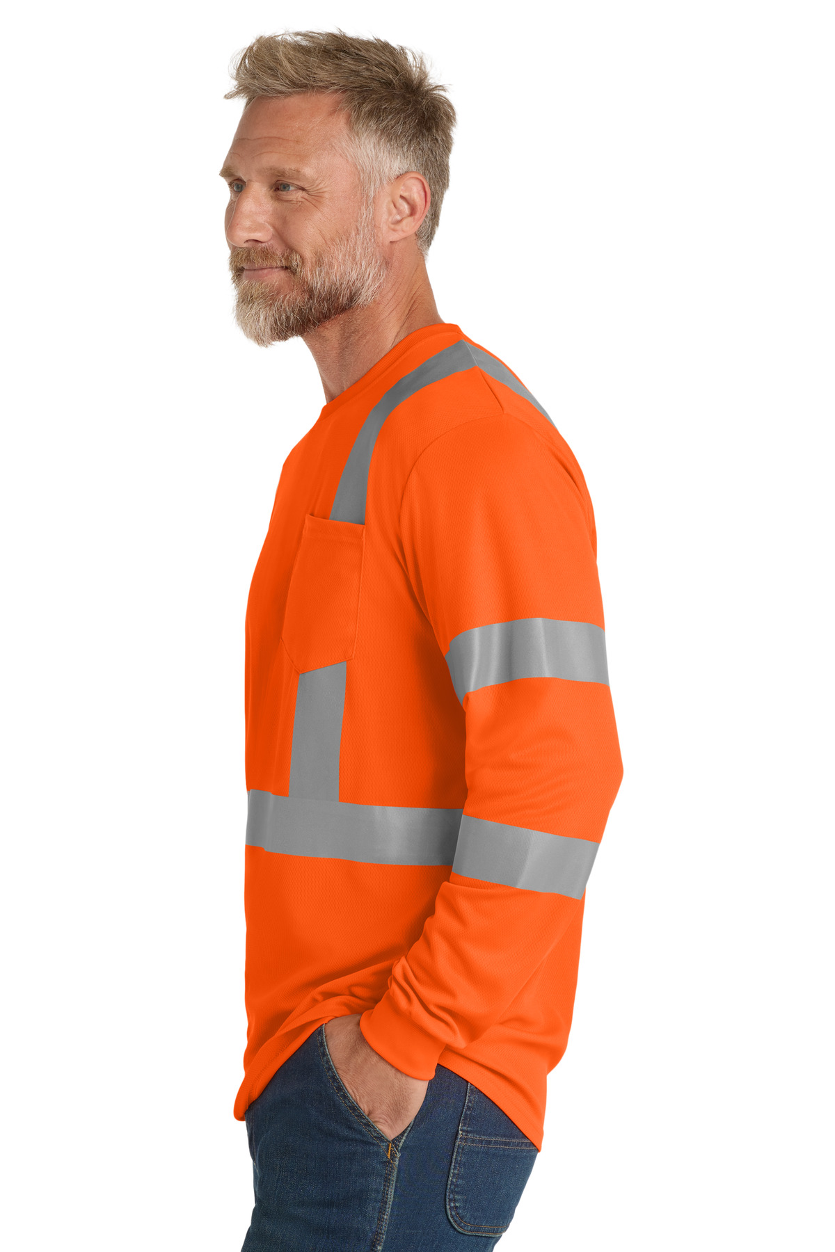 CornerStone ANSI 107 Class 3 Mesh Long Sleeve Tee. CS203 3