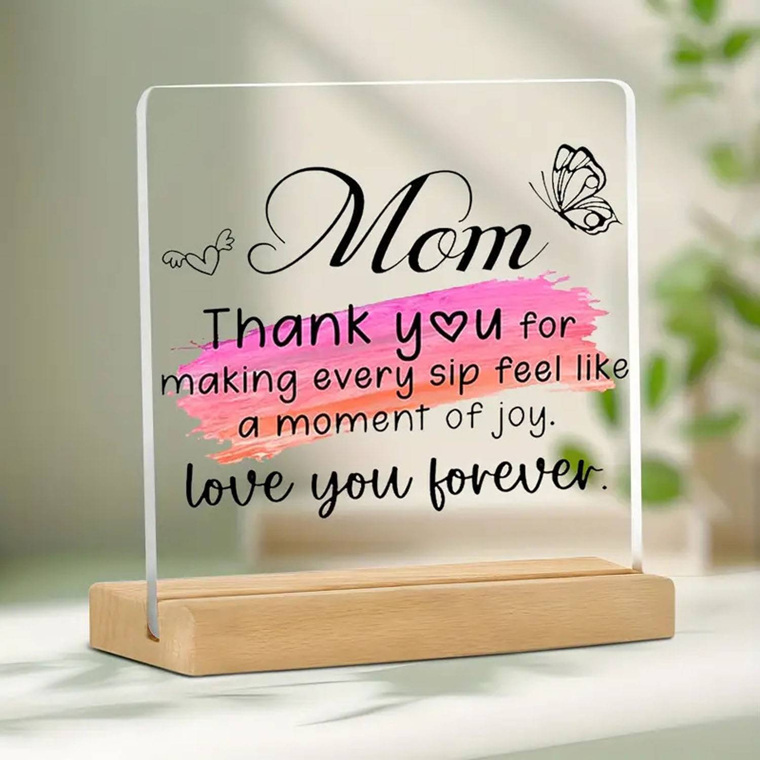 Sturdy Wooden Base Clear Acrylic Desk Sign 3